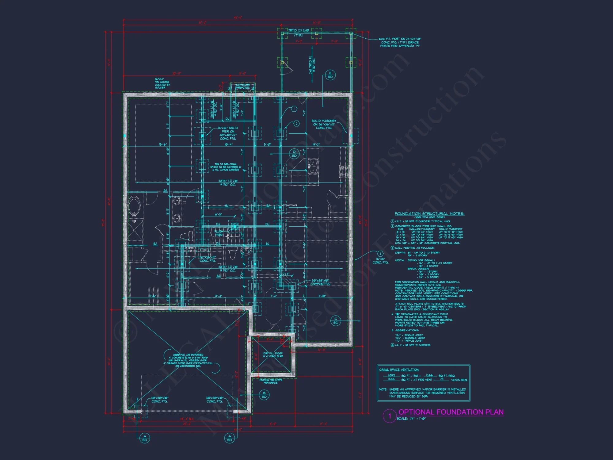 Craftsman-Style house Plan: 3-Bedroom CAD Blueprint Designs
