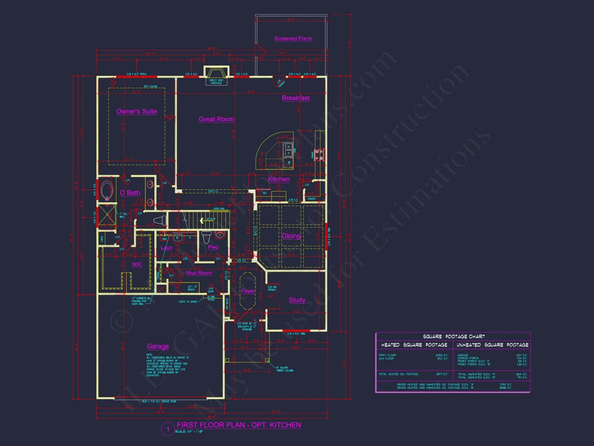 Craftsman-Style house Plan: 3-Bedroom CAD Blueprint Designs