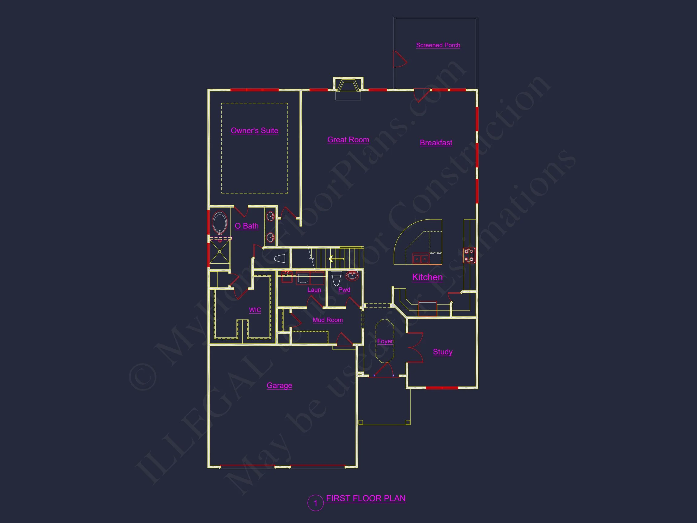 13-1482 HOUSE PLAN - Craftsman-Style House Plan: 3-Bedroom CAD Blueprint Designs 13 Craftsman-Style house Plan: 3-Bedroom CAD Blueprint Designs