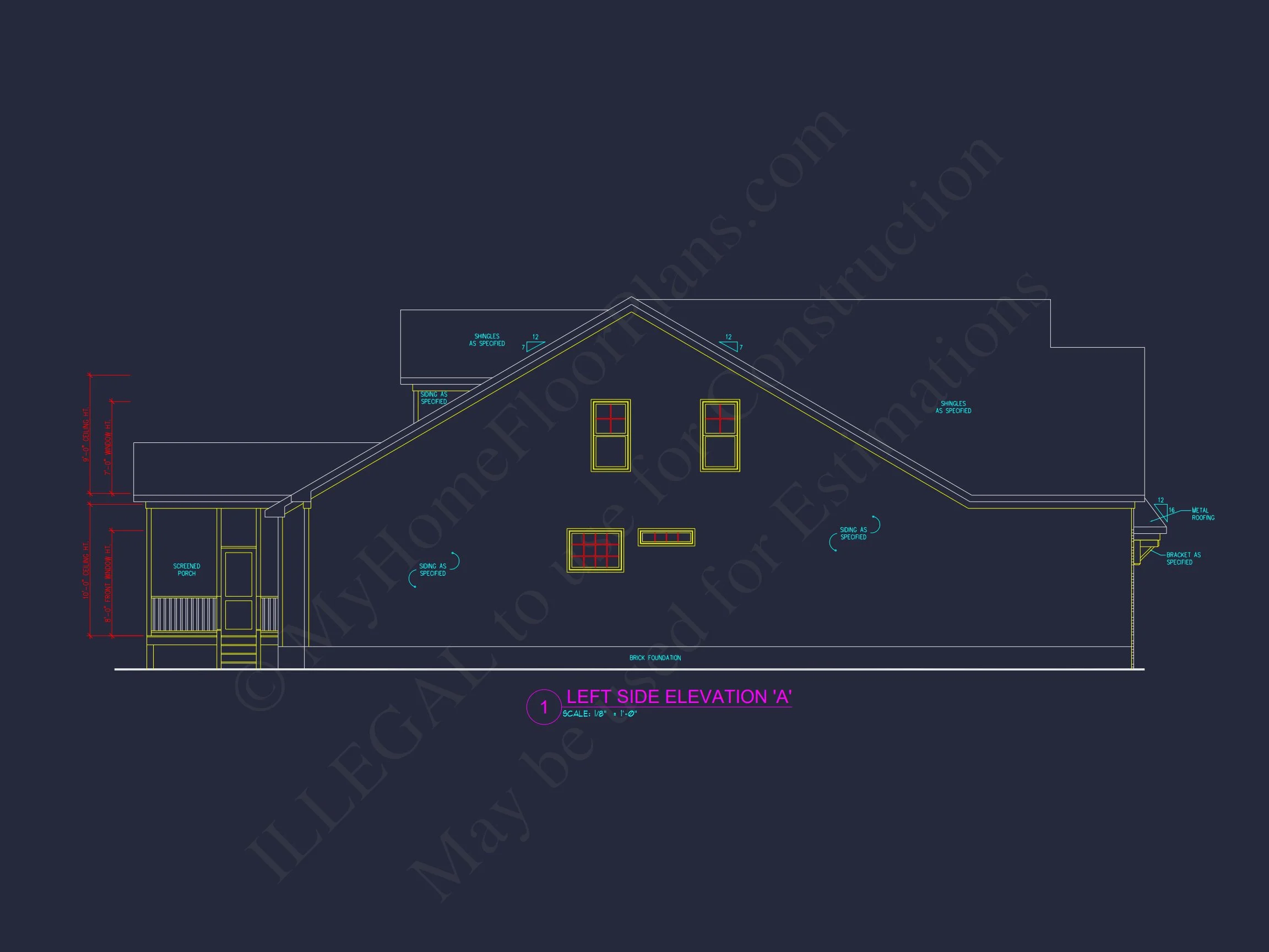 13-1482 HOUSE PLAN - Craftsman-Style House Plan: 3-Bedroom CAD Blueprint Designs 9 Craftsman-Style house Plan: 3-Bedroom CAD Blueprint Designs