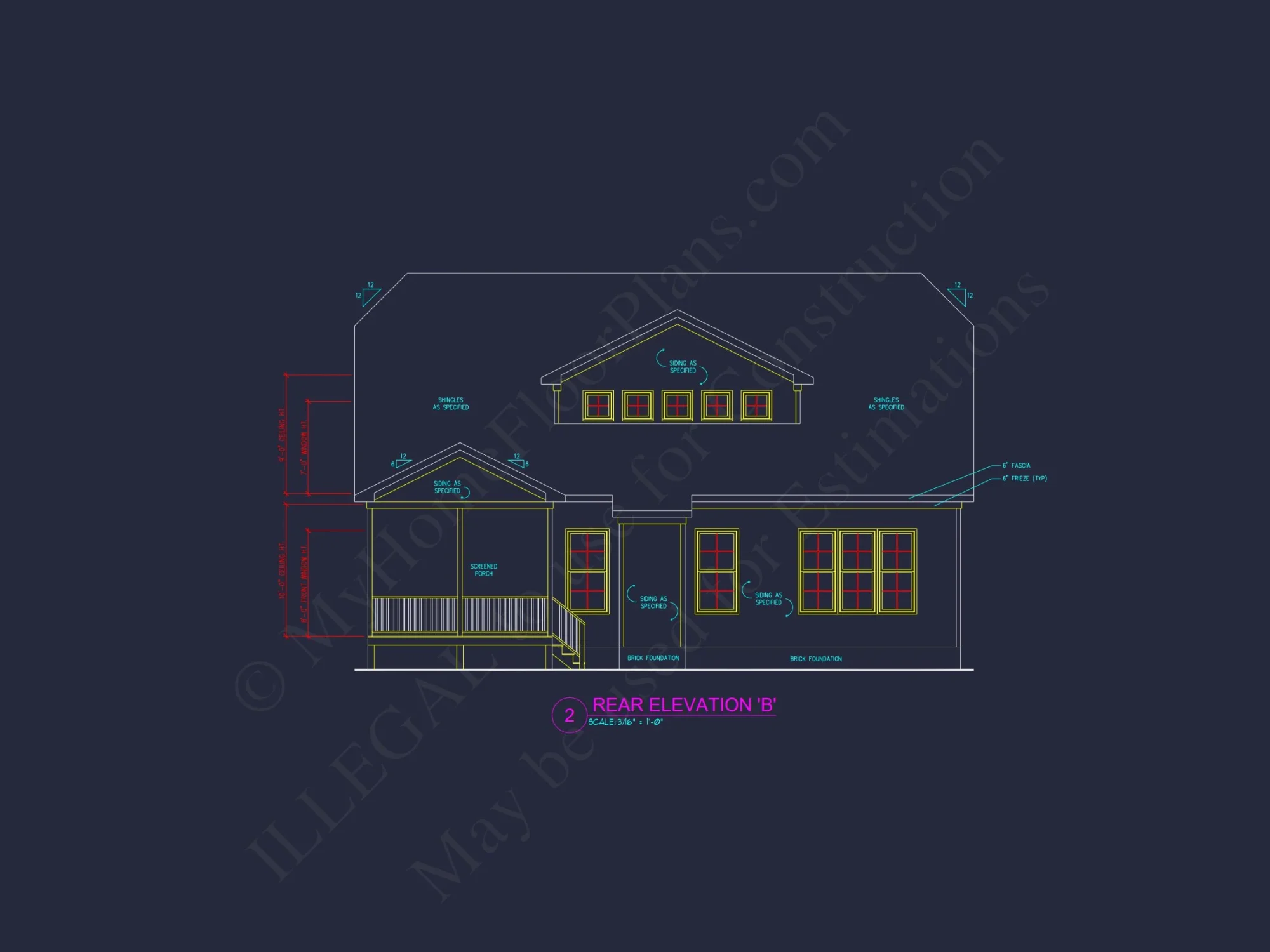Craftsman-Style house Plan: 3-Bedroom CAD Blueprint Designs