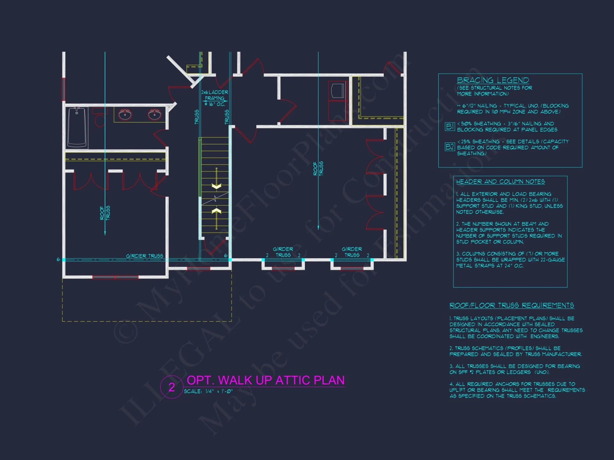 Modern Craftsman house Floor Plan with 4 Bedrooms & Bonus