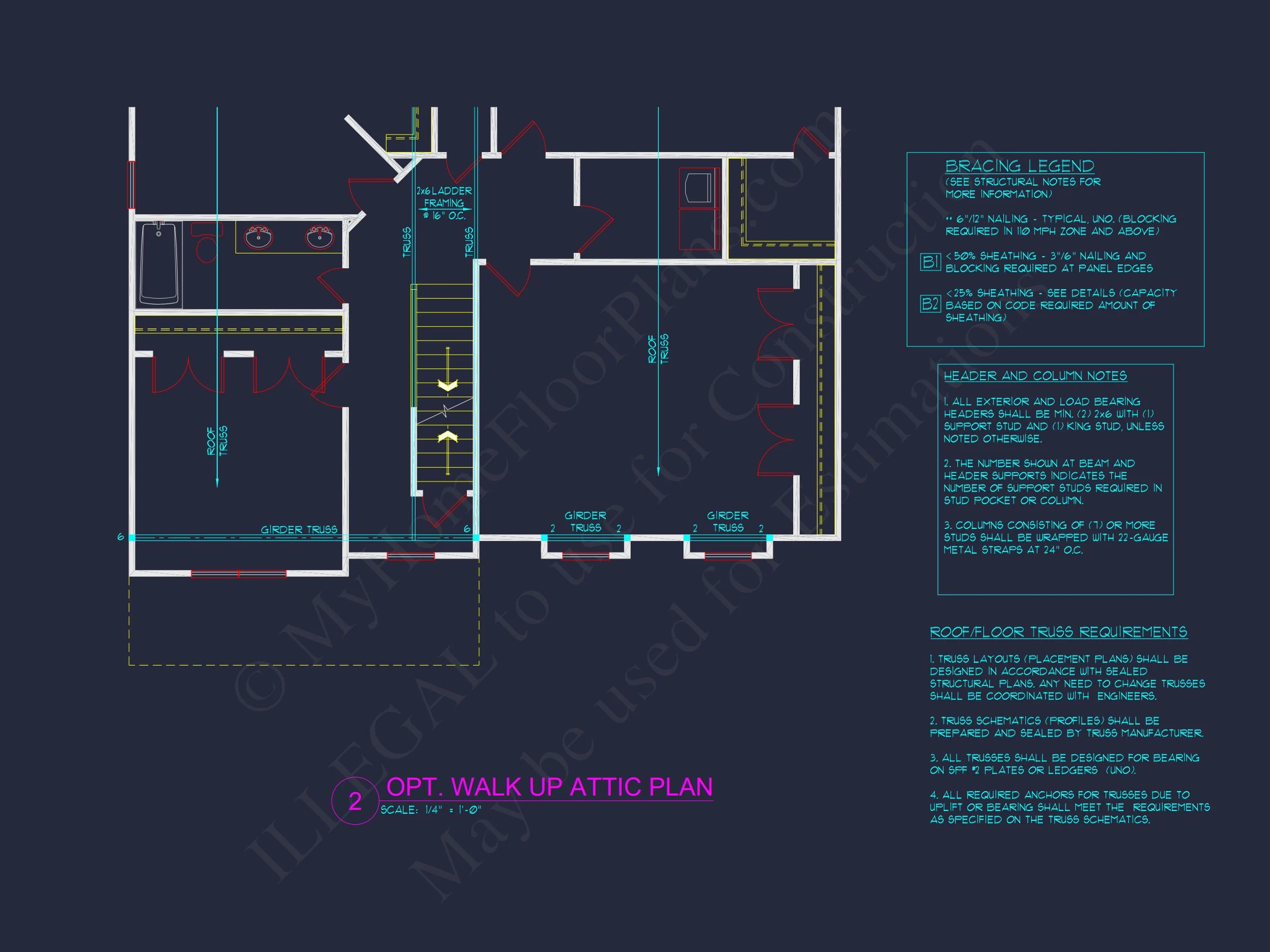 Modern Craftsman house Floor Plan with 4 Bedrooms & Bonus