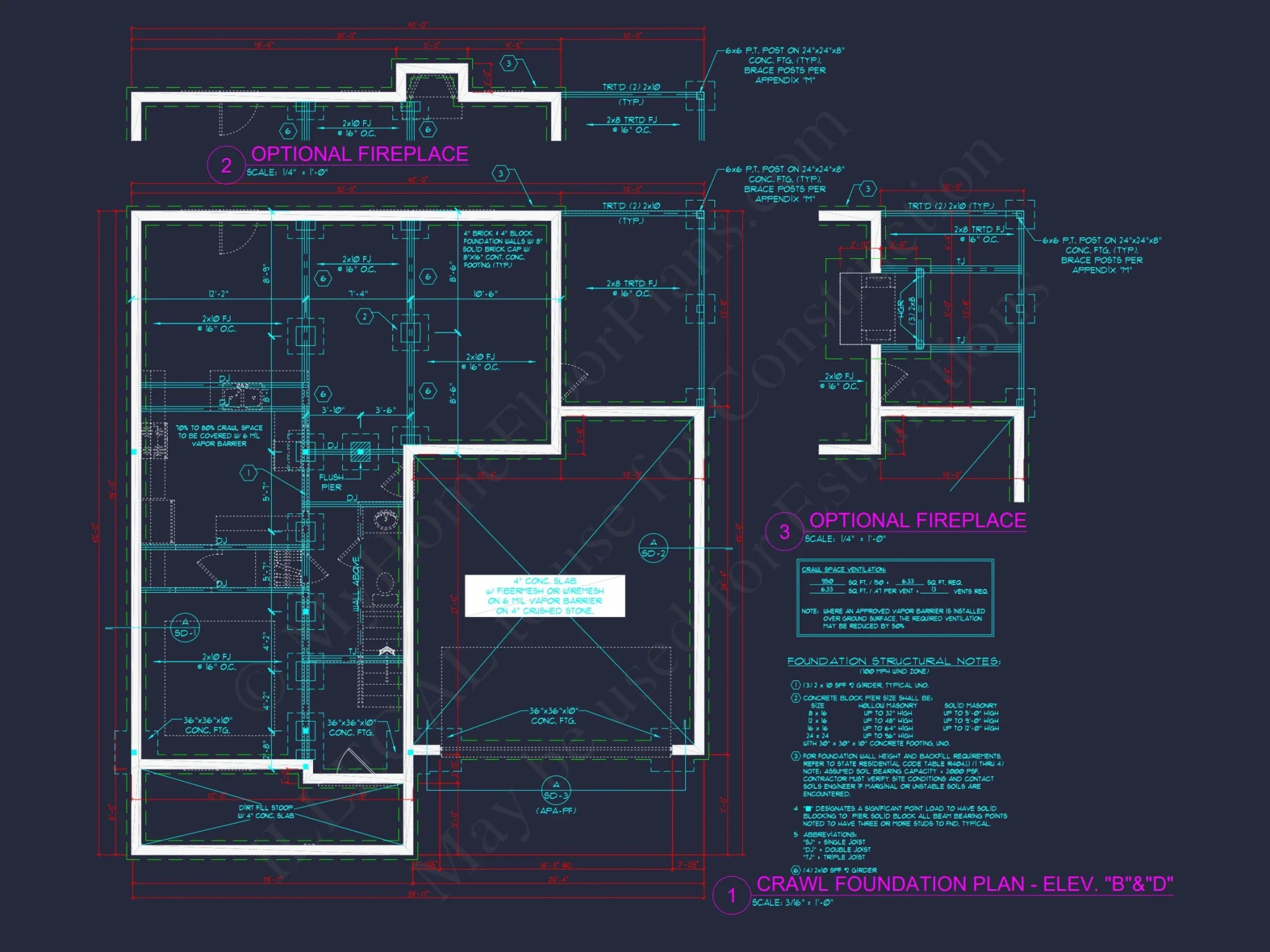 Modern Craftsman house Floor Plan with 4 Bedrooms & Bonus