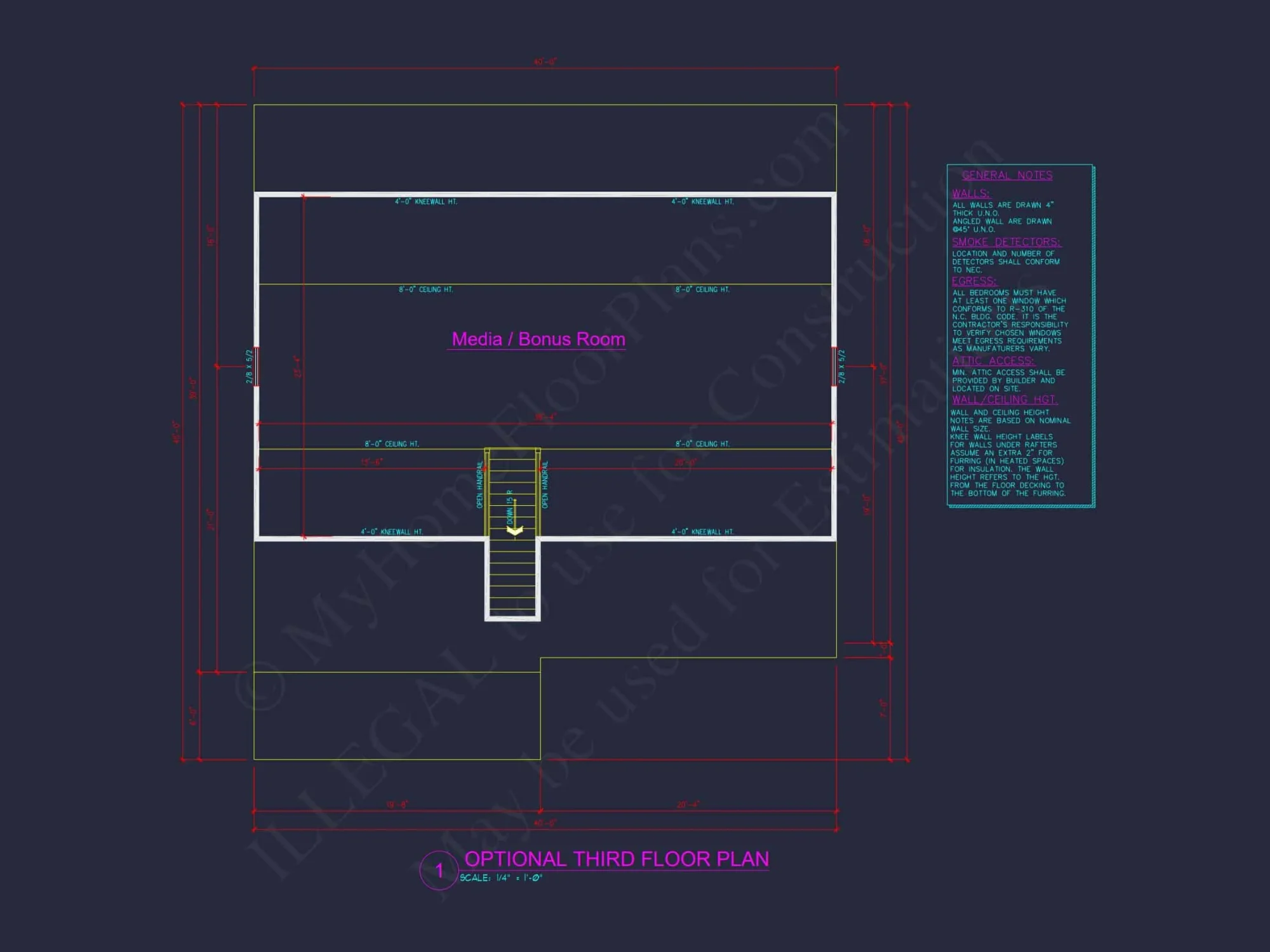 Modern Craftsman house Floor Plan with 4 Bedrooms & Bonus
