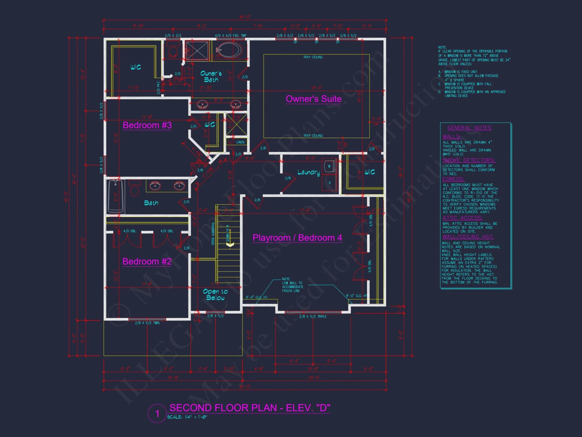 Modern Craftsman house Floor Plan with 4 Bedrooms & Bonus