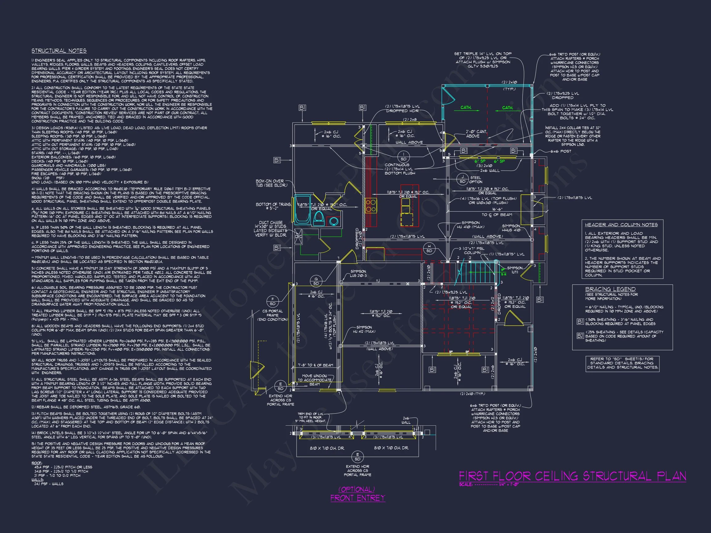 13-1427 HOUSE PLAN - 2, 300 Sq. Ft. Craftsman House Design | Blueprint Floor Plan CAD 12 2, 300 Sq. Ft. Craftsman house Design