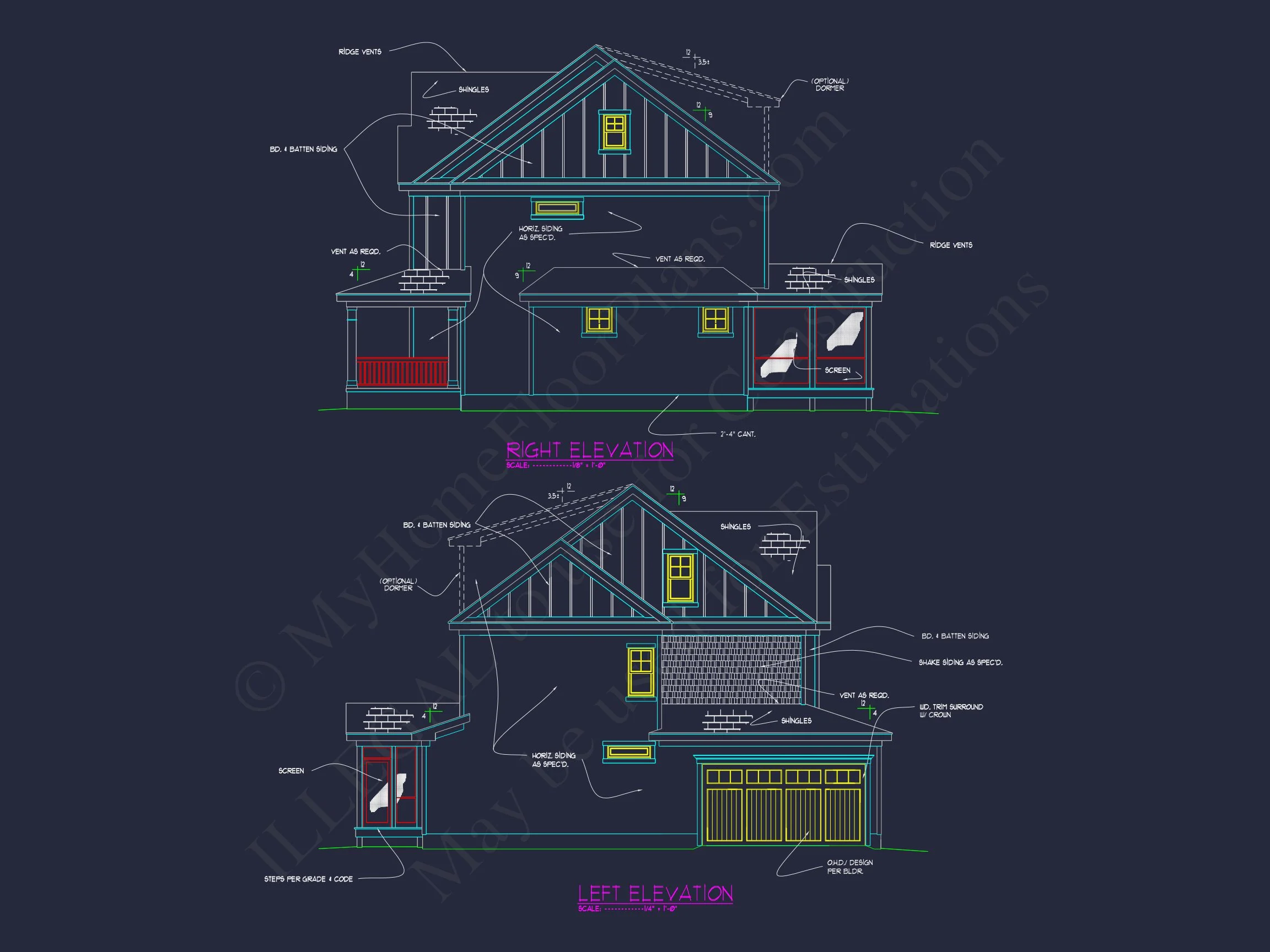 13-1427 HOUSE PLAN - 2, 300 Sq. Ft. Craftsman House Design | Blueprint Floor Plan CAD 4 2, 300 Sq. Ft. Craftsman house Design