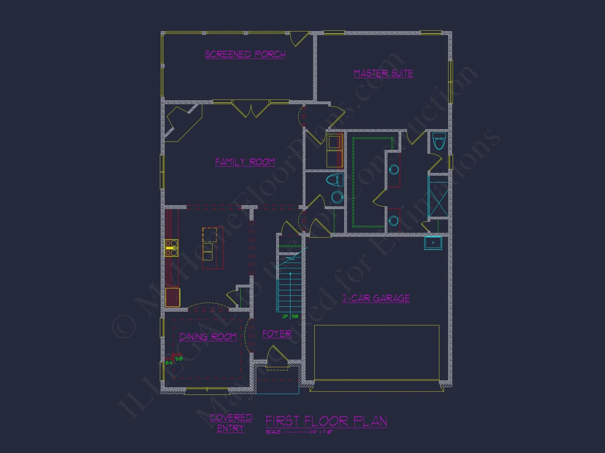 Craftsman house Plan: 1.5 Story Blueprint with 3 Bedrooms