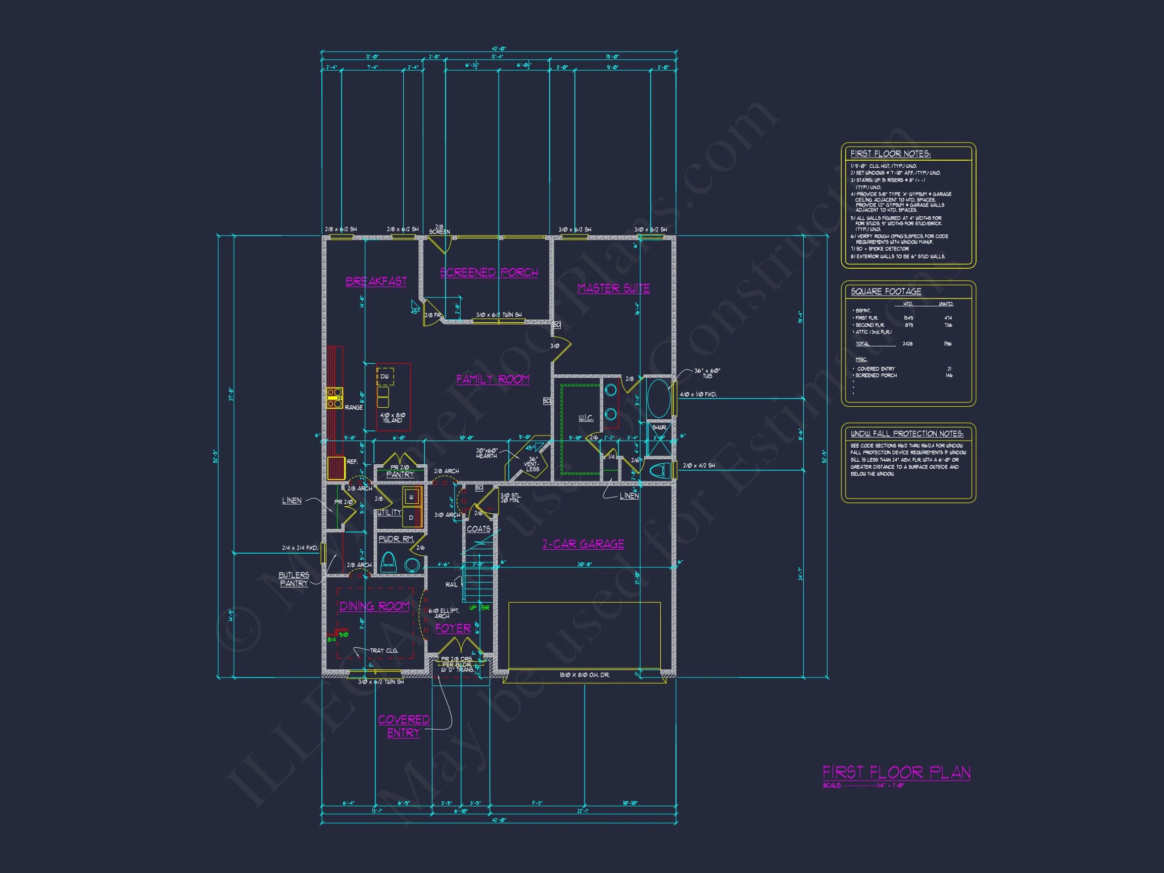 Modern Craftsman house Plan with 1.5 Floors and Bonus Room