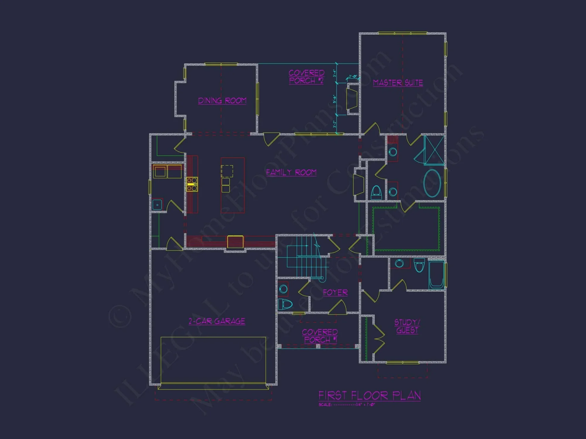 Architectural CAD house Blueprint Plan for a Modern Design