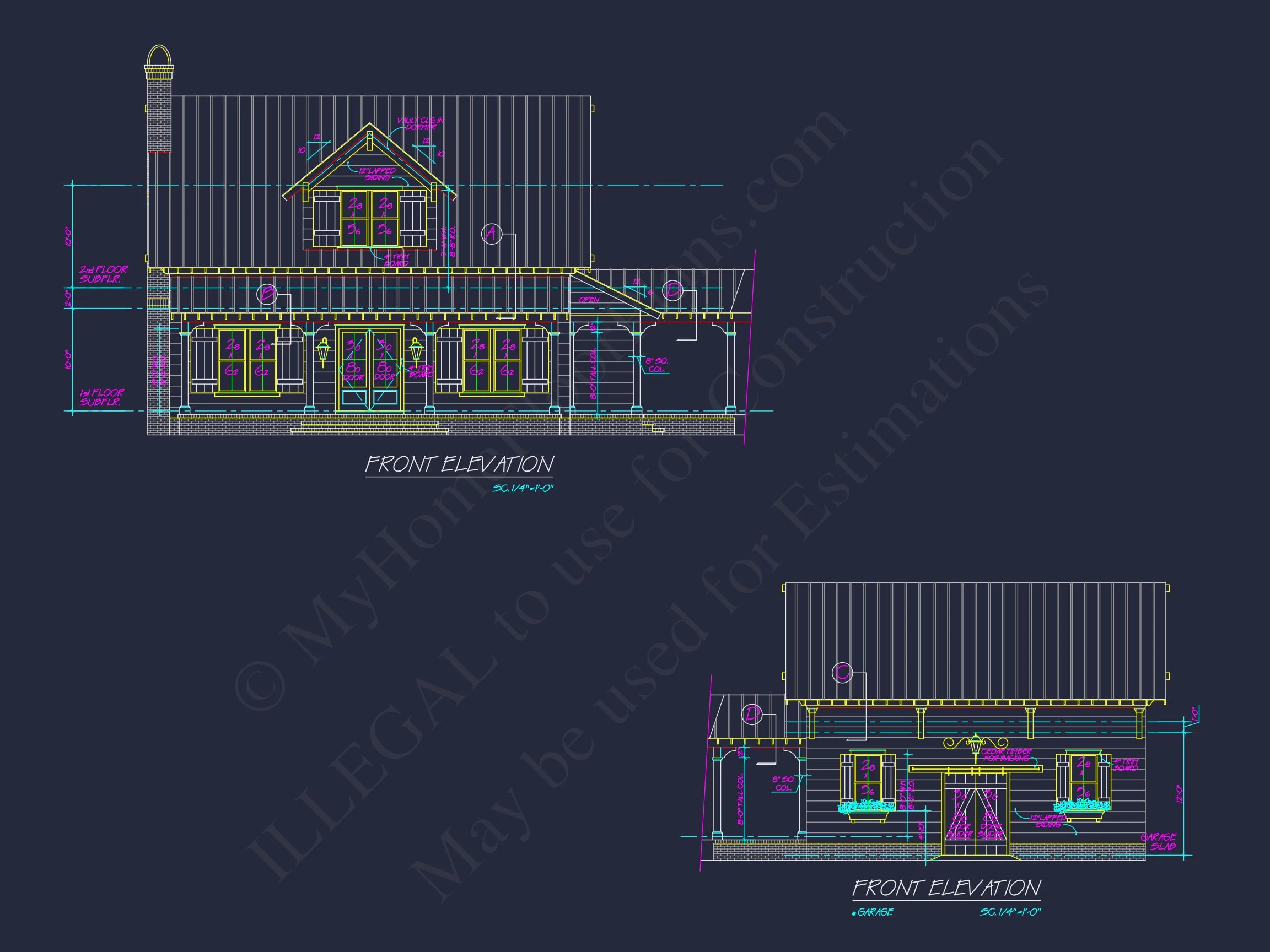 Traditional Craftsman house Plan with 2-Story Floor Design and Detached Garage