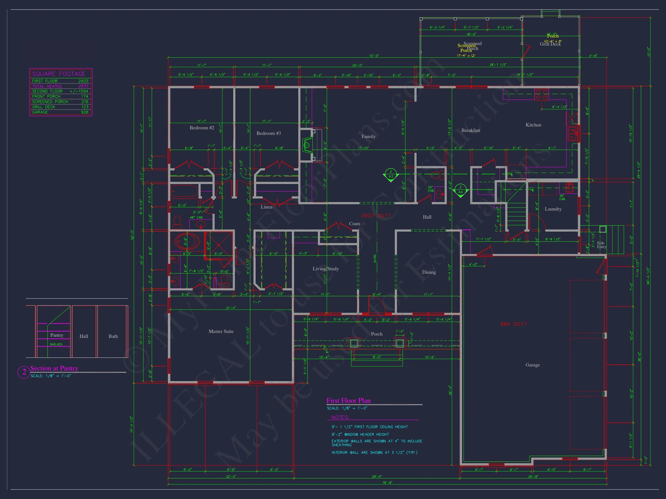 13-1267 HOUSE PLAN - Spacious Craftsman House Plan with 1.5 Floors and CAD Designs 9 Spacious Craftsman house Plan with 1.5 Floors and CAD Designs