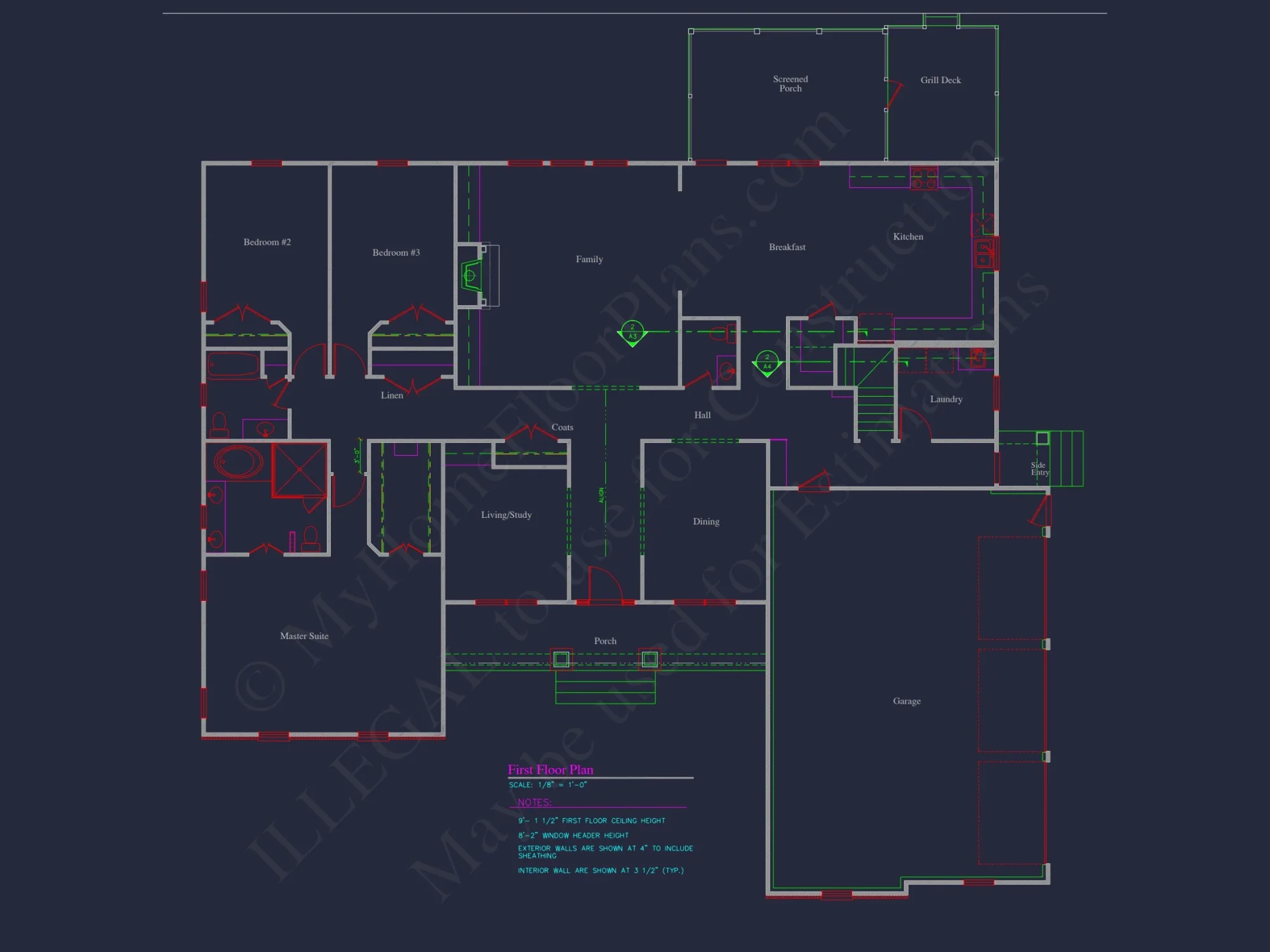Spacious Craftsman house Plan with 1.5 Floors and CAD Designs