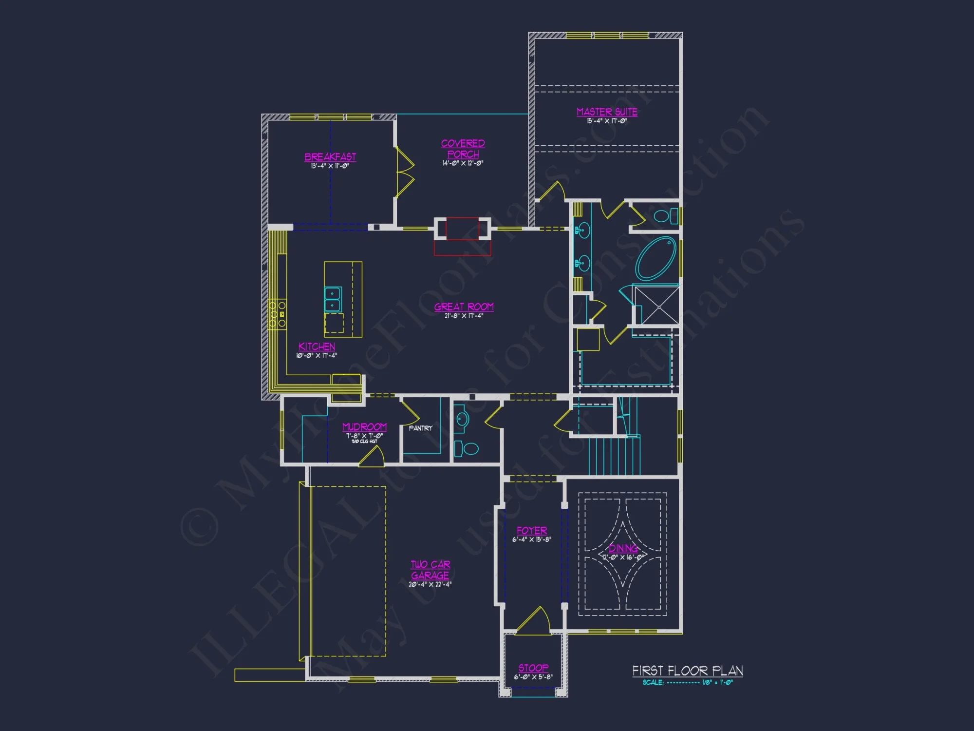 Customizable house Floor Plan with CAD Blueprints and Designs