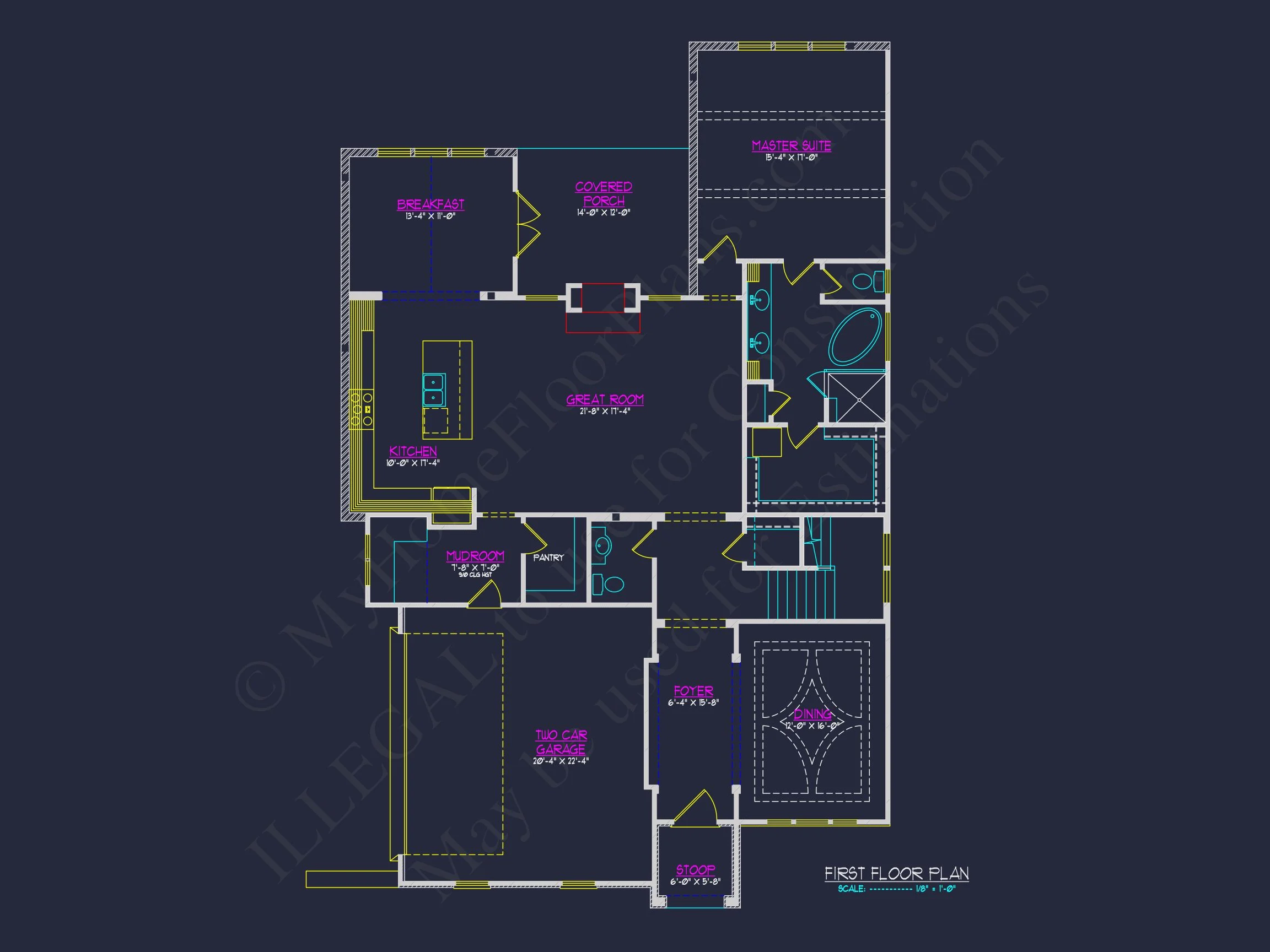 Customizable house Floor Plan with CAD Blueprints and Designs