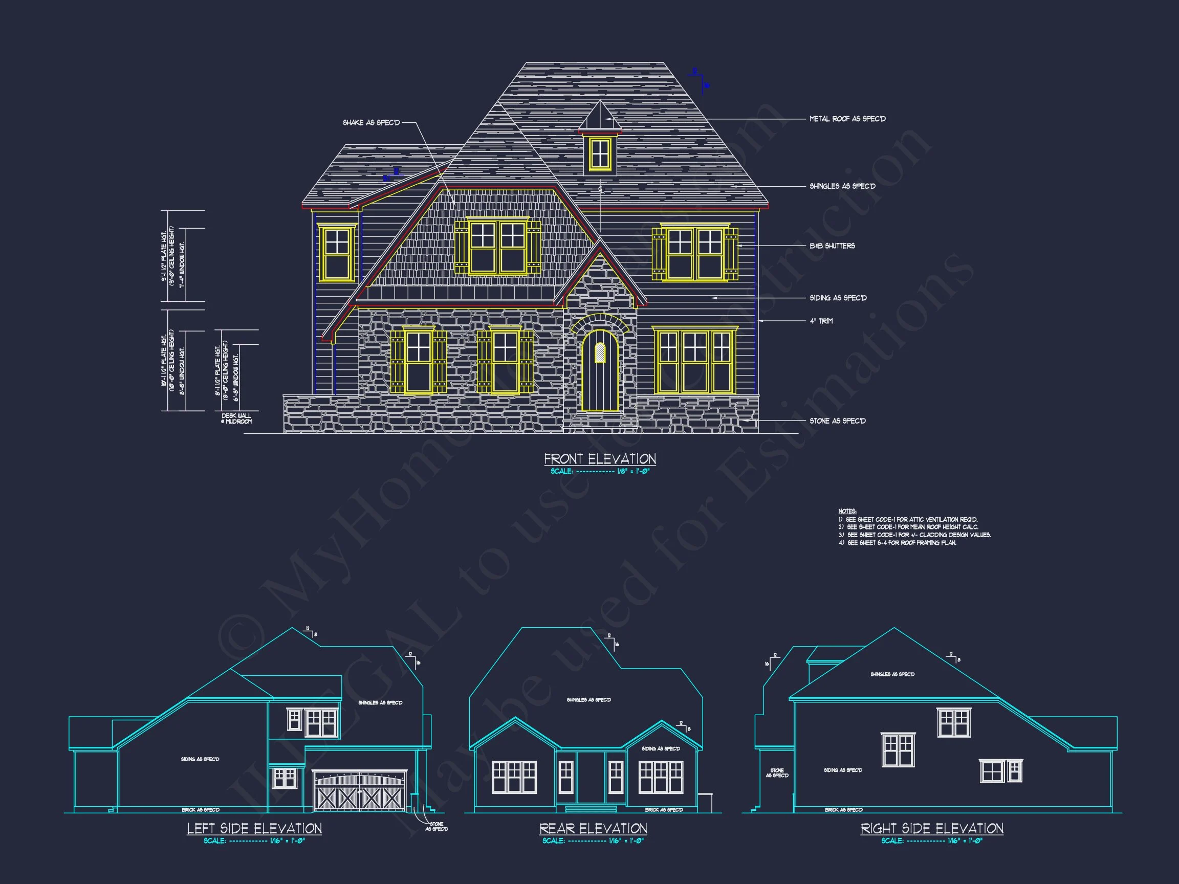 Customizable house Floor Plan with CAD Blueprints and Designs