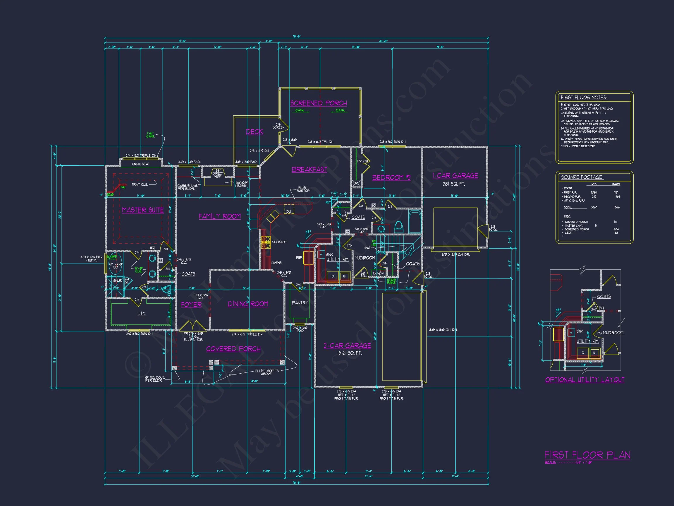 house Plan Designs: Spacious 2-Story CAD Floor Plan Blueprint