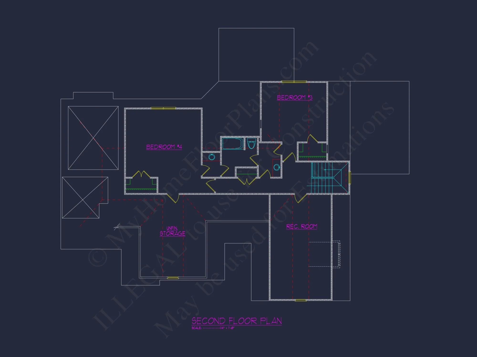 house Plan Designs: Spacious 2-Story CAD Floor Plan Blueprint