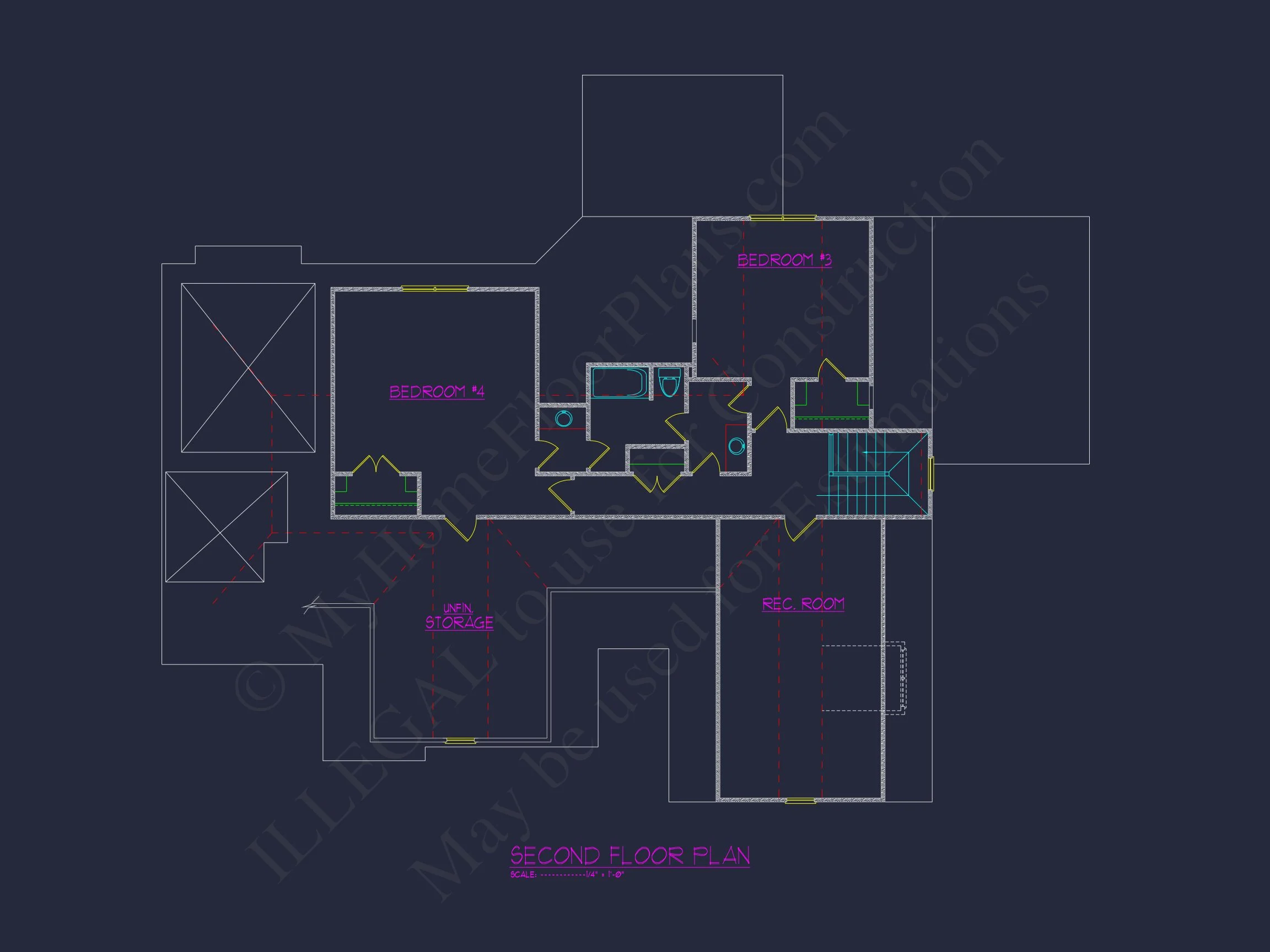 house Plan Designs: Spacious 2-Story CAD Floor Plan Blueprint