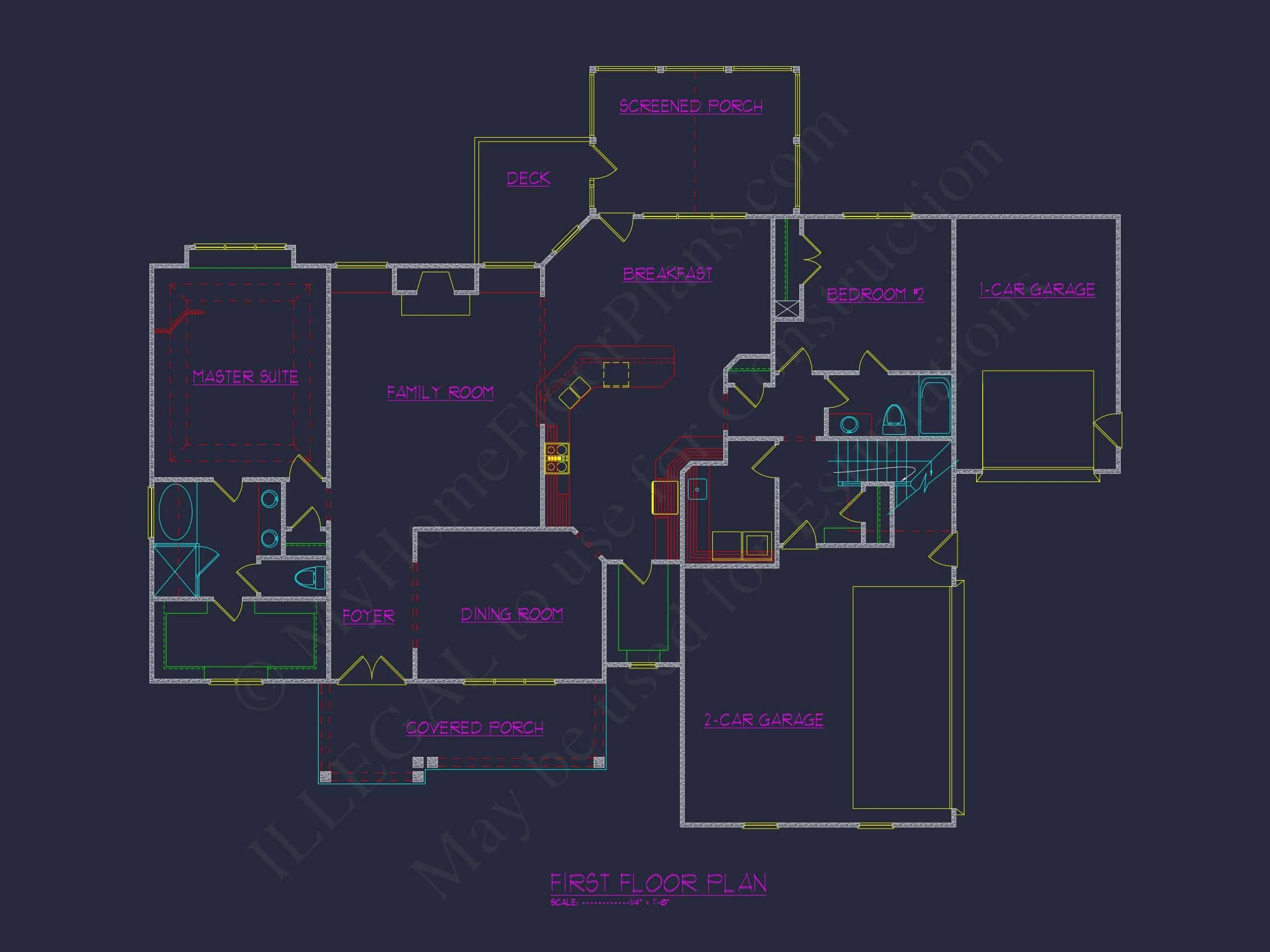 house Plan Designs: Spacious 2-Story CAD Floor Plan Blueprint