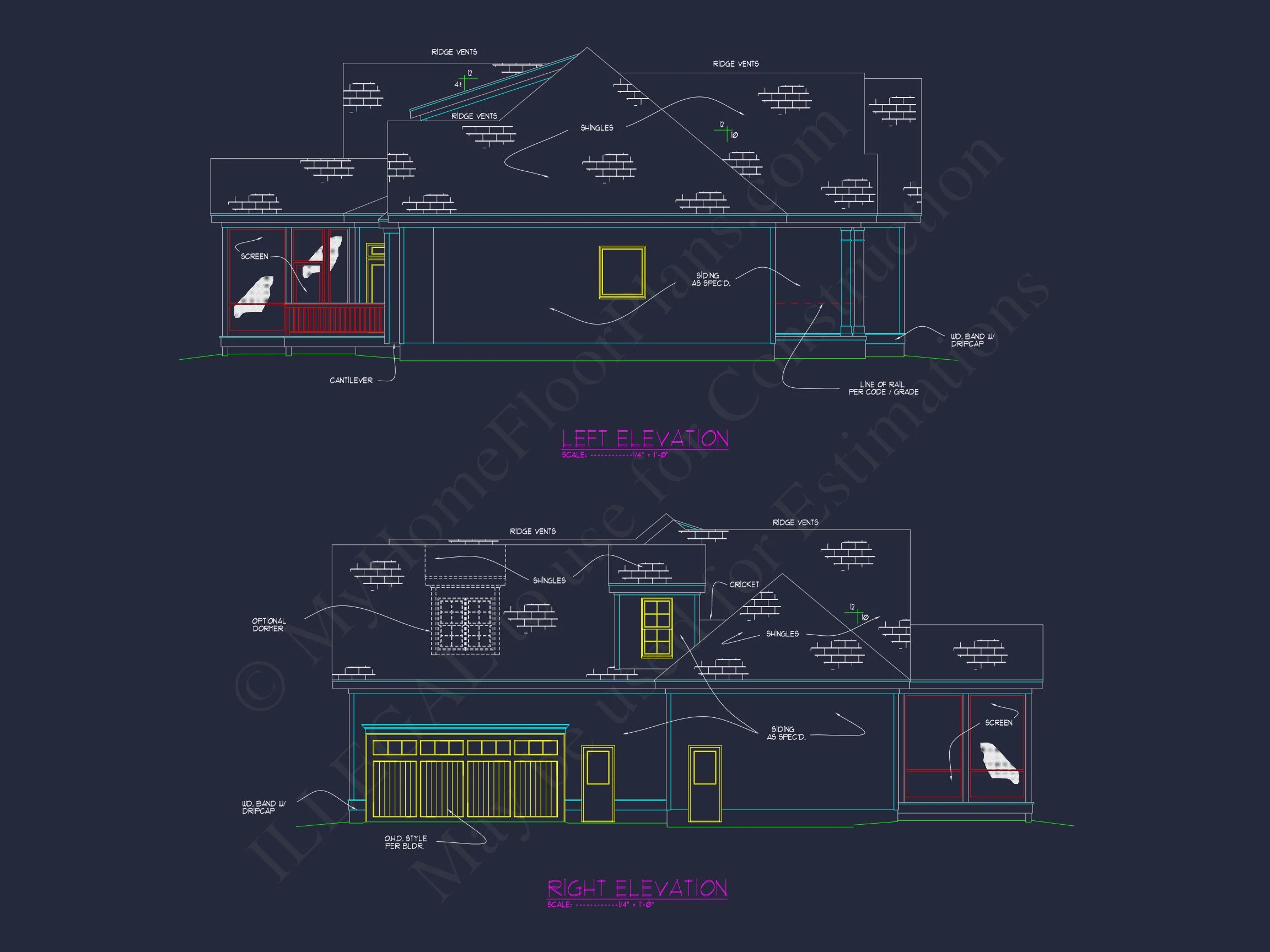 house Plan Designs: Spacious 2-Story CAD Floor Plan Blueprint
