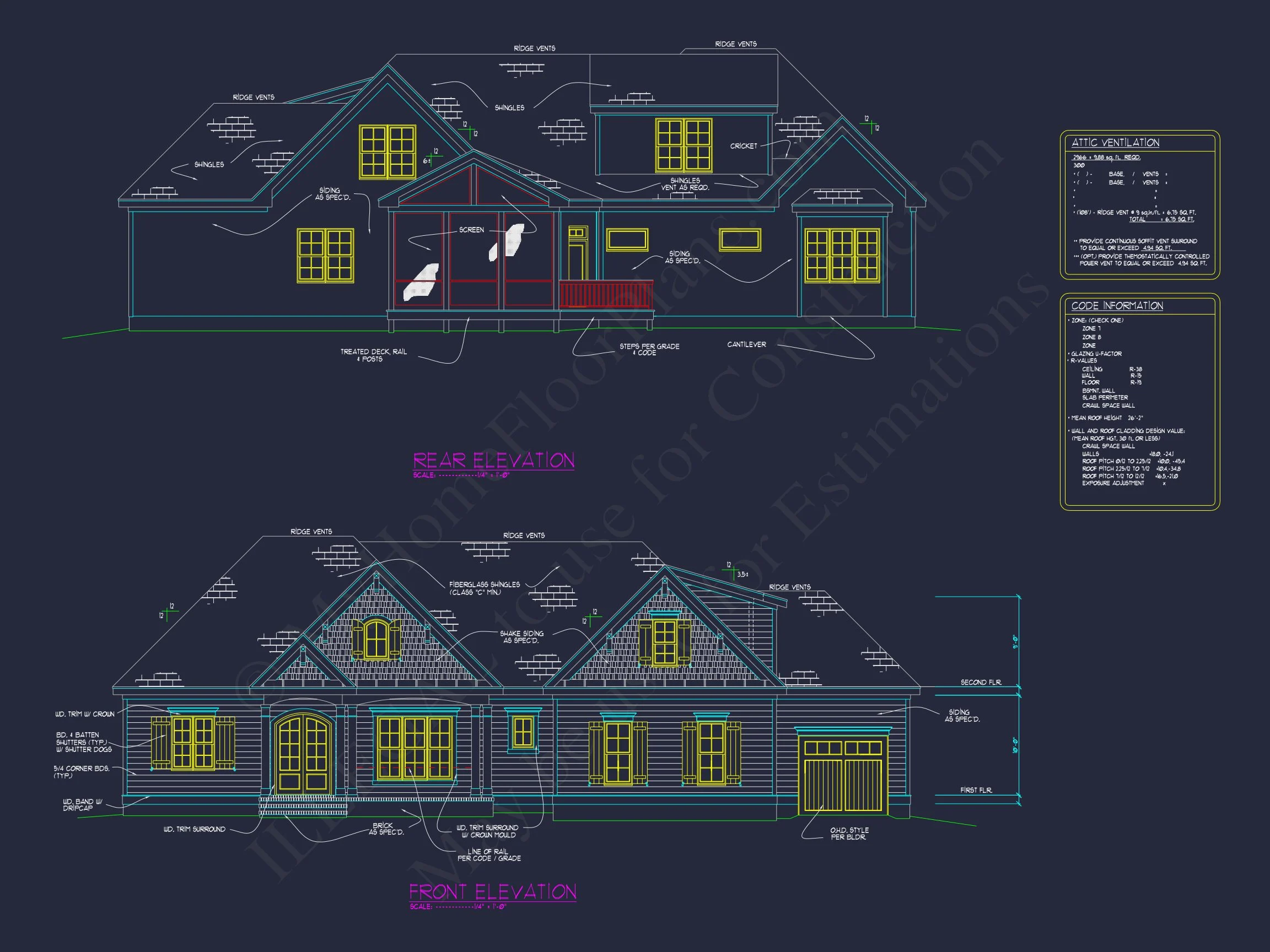 house Plan Designs: Spacious 2-Story CAD Floor Plan Blueprint