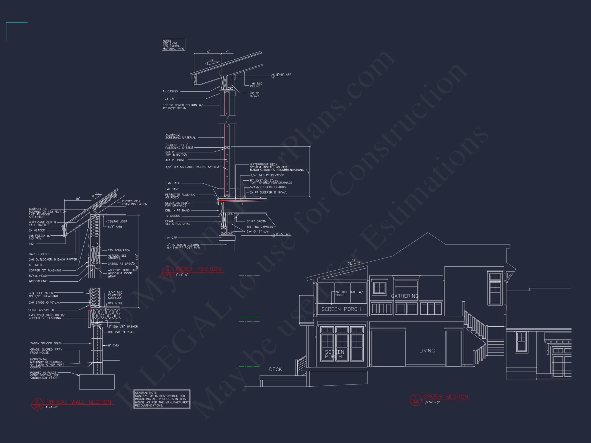 Elegant house CAD Plans with 4 Bedrooms & Craftsman Style Design