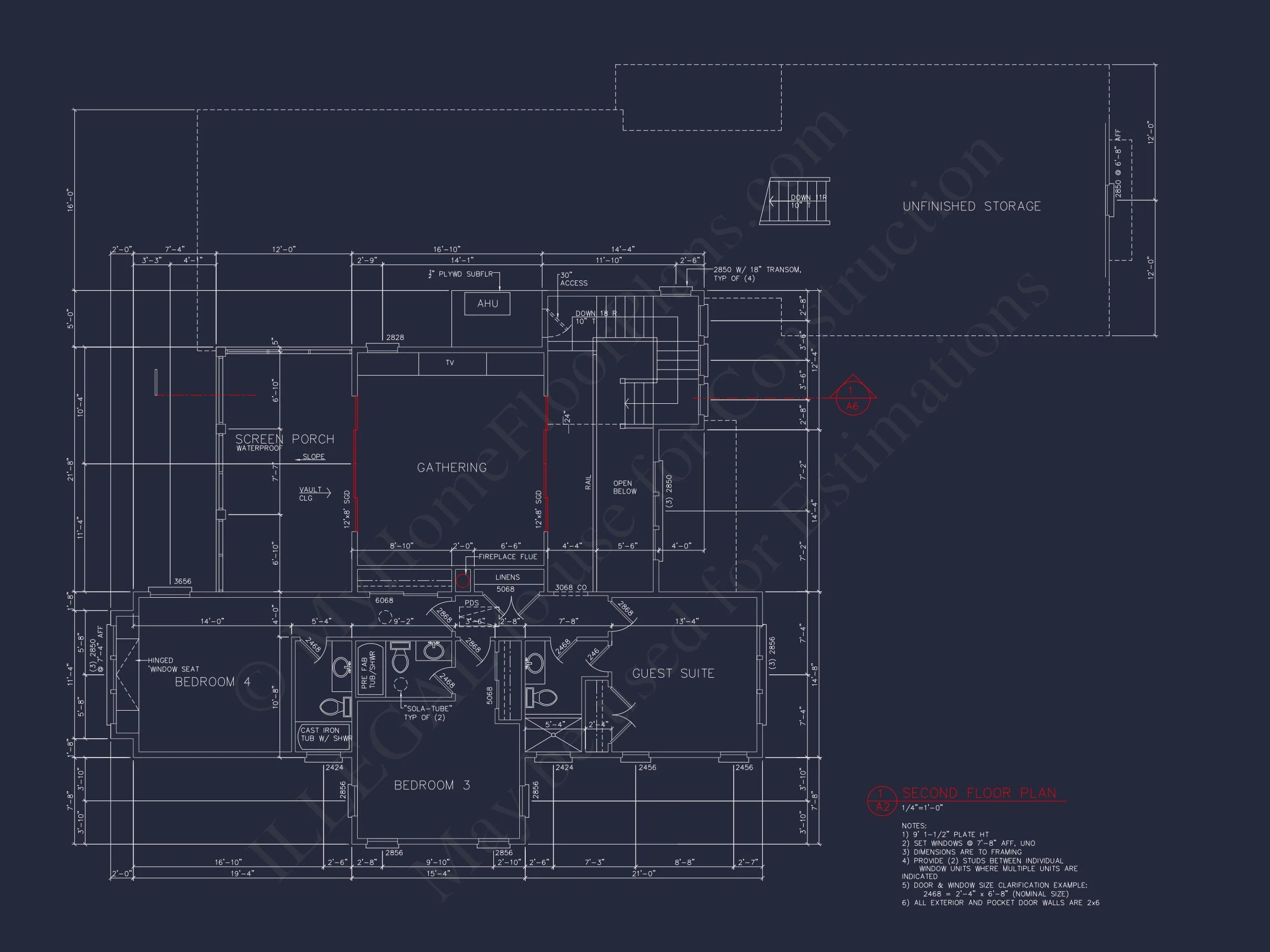 13-1218 HOUSE PLAN - Elegant House CAD Plans with 4 Bedrooms & Craftsman Style Design 6 Elegant house CAD Plans with 4 Bedrooms & Craftsman Style Design