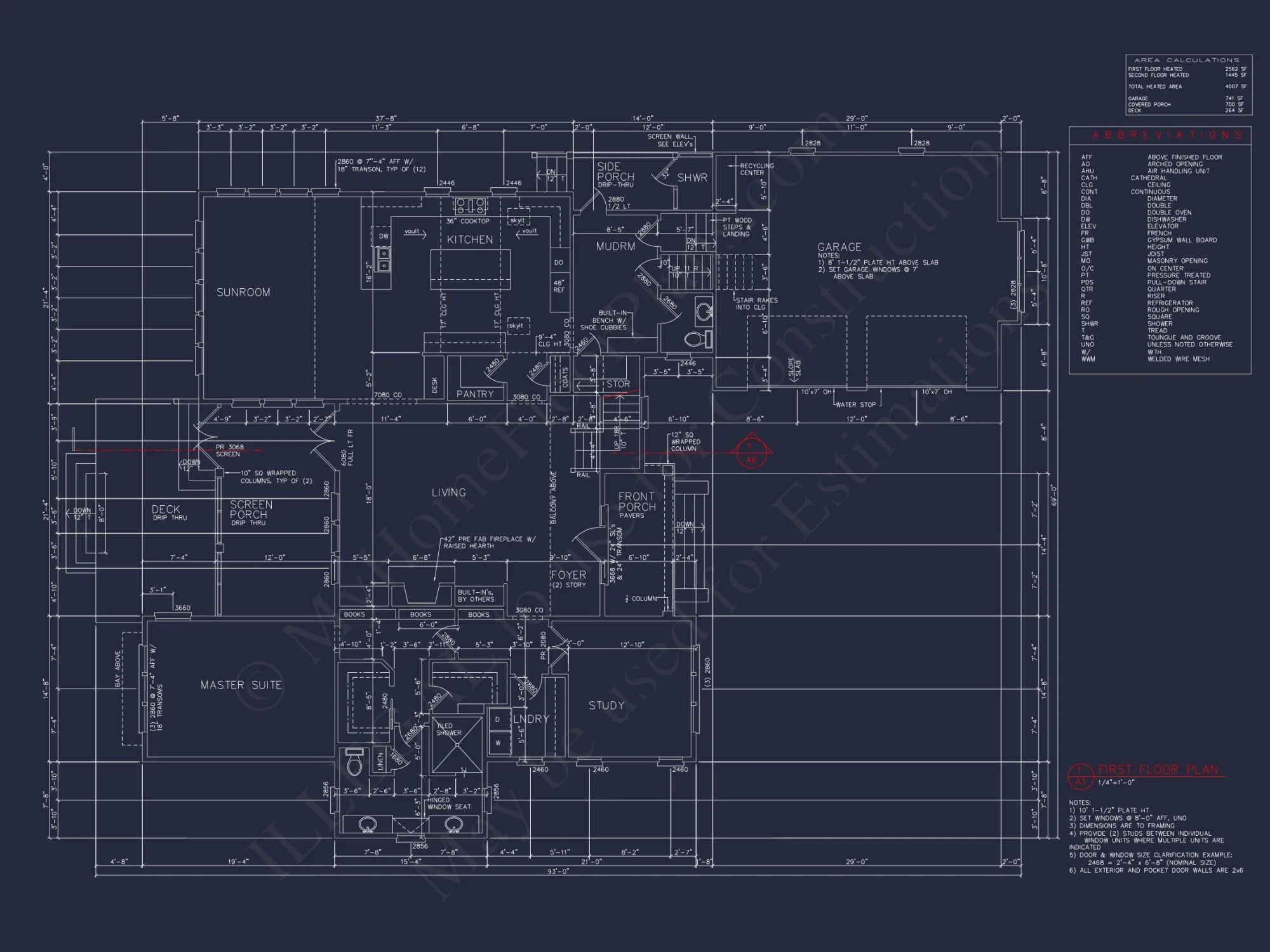 Elegant house CAD Plans with 4 Bedrooms & Craftsman Style Design