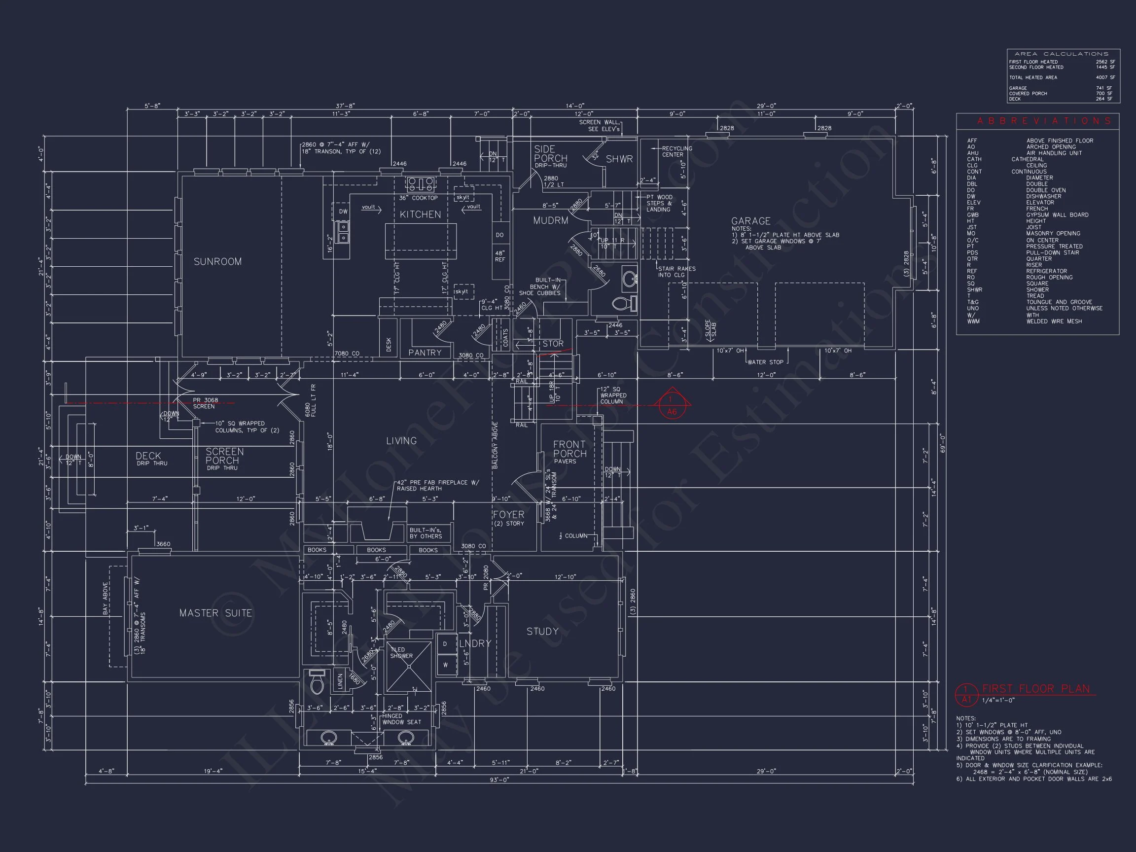 13-1218 HOUSE PLAN - Elegant House CAD Plans with 4 Bedrooms & Craftsman Style Design 5 Elegant house CAD Plans with 4 Bedrooms & Craftsman Style Design