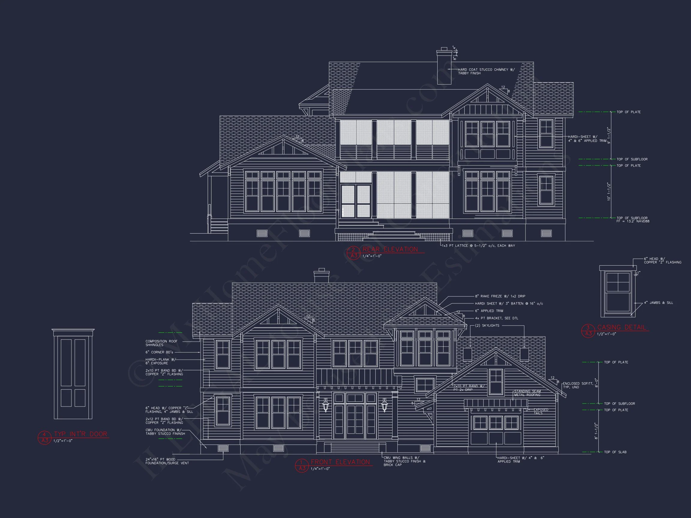 13-1218 HOUSE PLAN - Elegant House CAD Plans with 4 Bedrooms & Craftsman Style Design 3 Elegant house CAD Plans with 4 Bedrooms & Craftsman Style Design