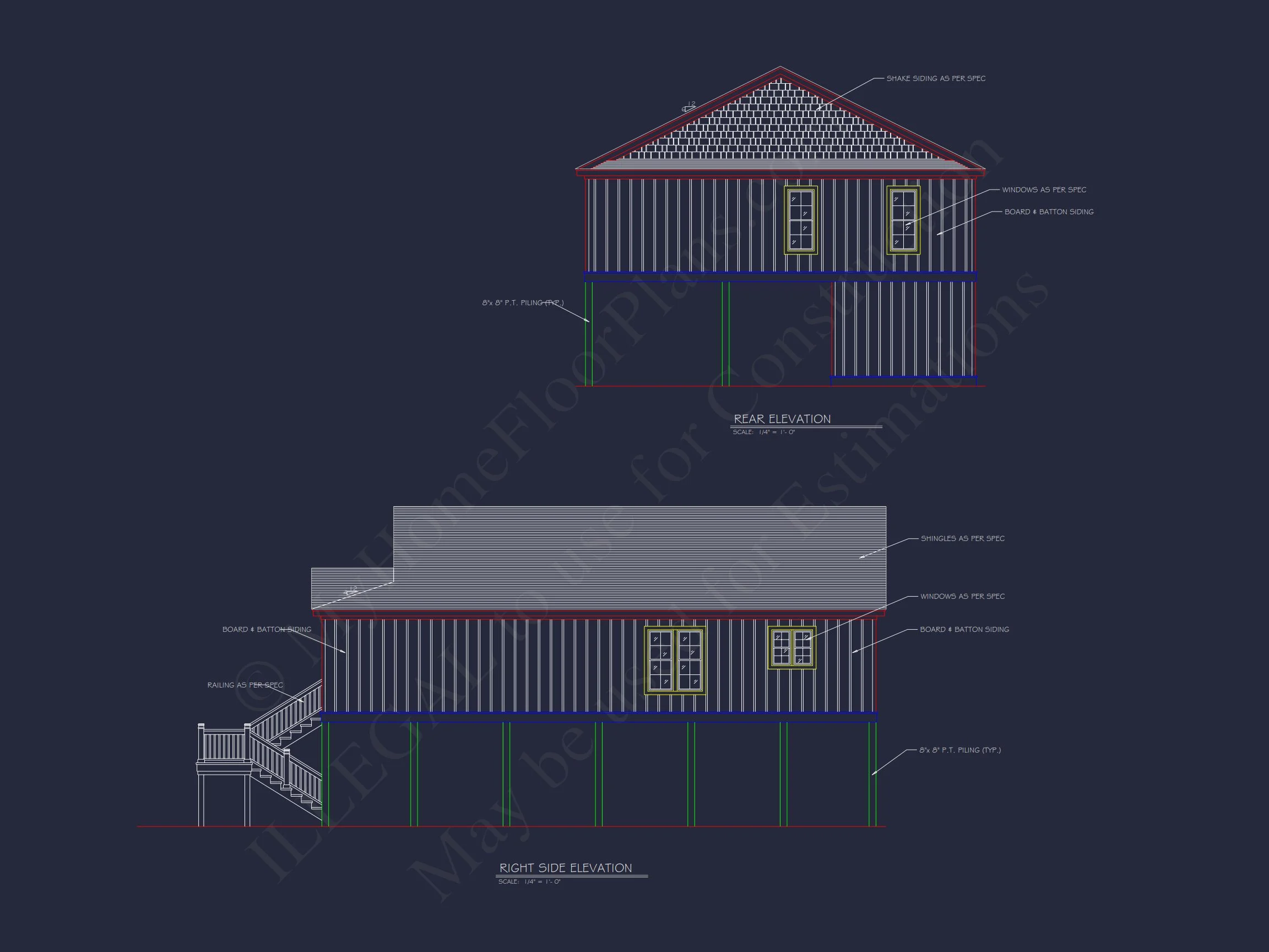 13-1198 HOUSE PLAN - Beach House Plan with Coastal Design and 1.5 Floor Layout 4 Beach house Plan with Coastal Design and 1.5 Floor Layout