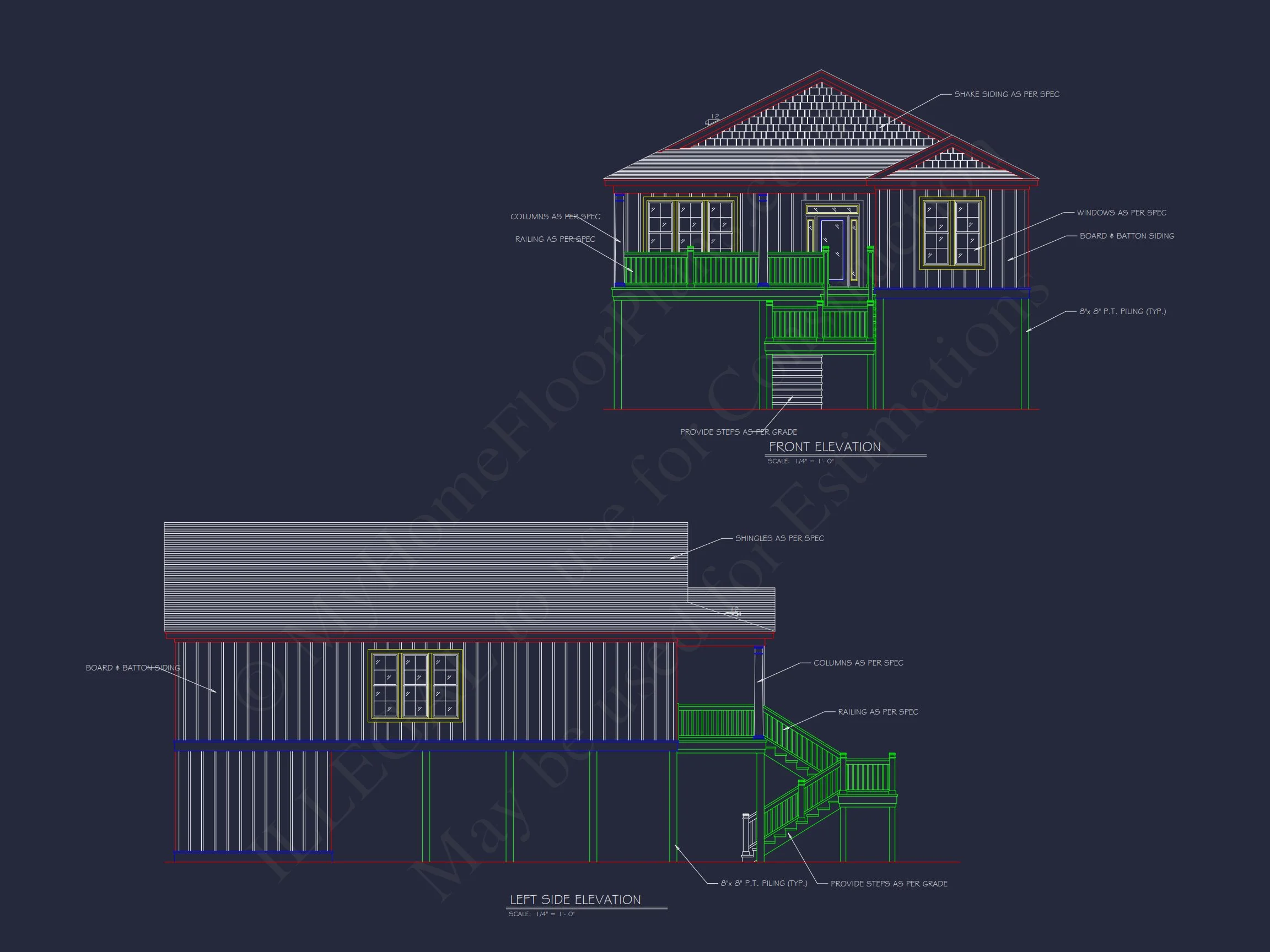 13-1198 HOUSE PLAN - Beach House Plan with Coastal Design and 1.5 Floor Layout 3 Beach house Plan with Coastal Design and 1.5 Floor Layout
