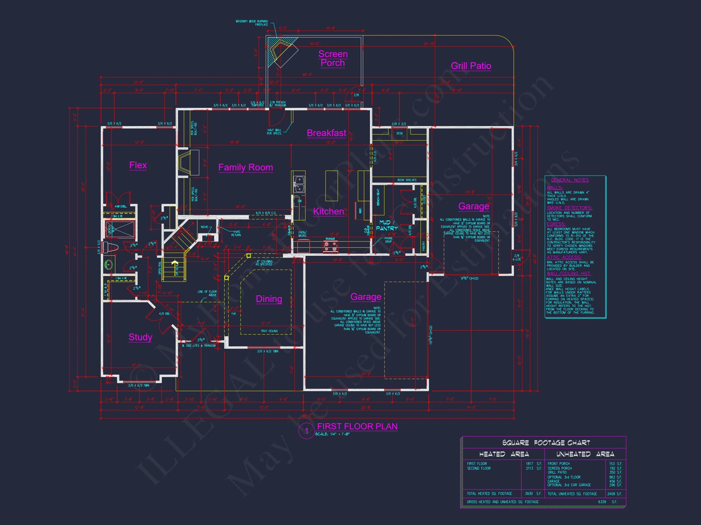 Modern Craftsman house Plan: Architectural Blueprint Designs