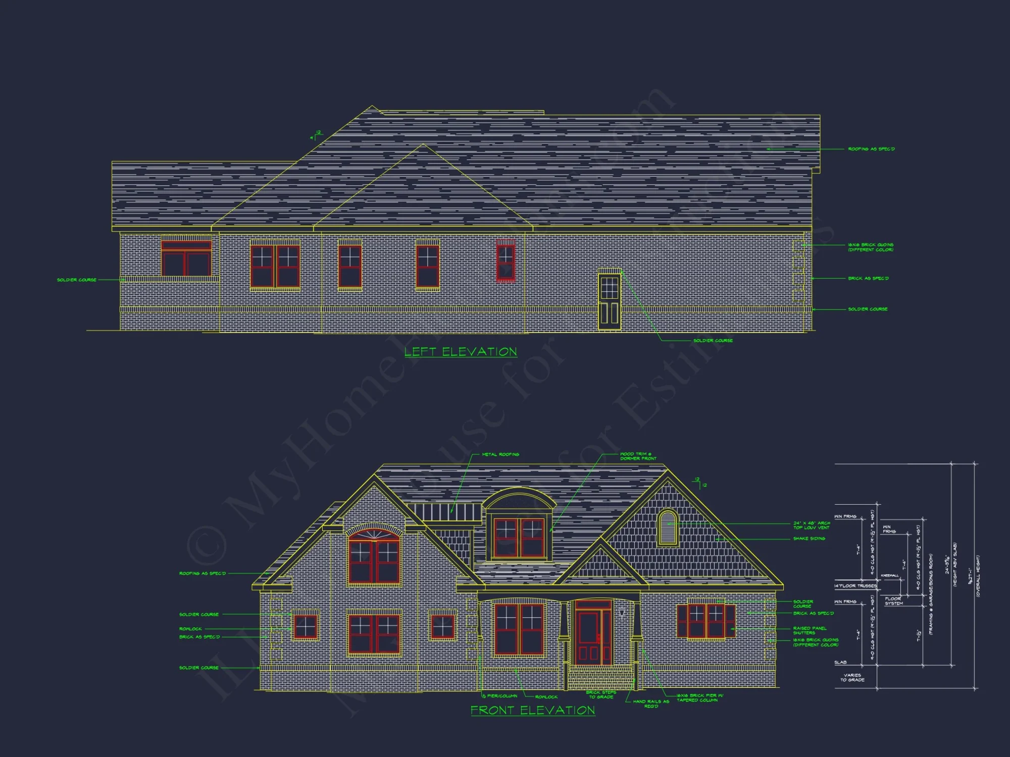 Beautiful 2-Story house Plan with CAD Blueprints and Modern Designs