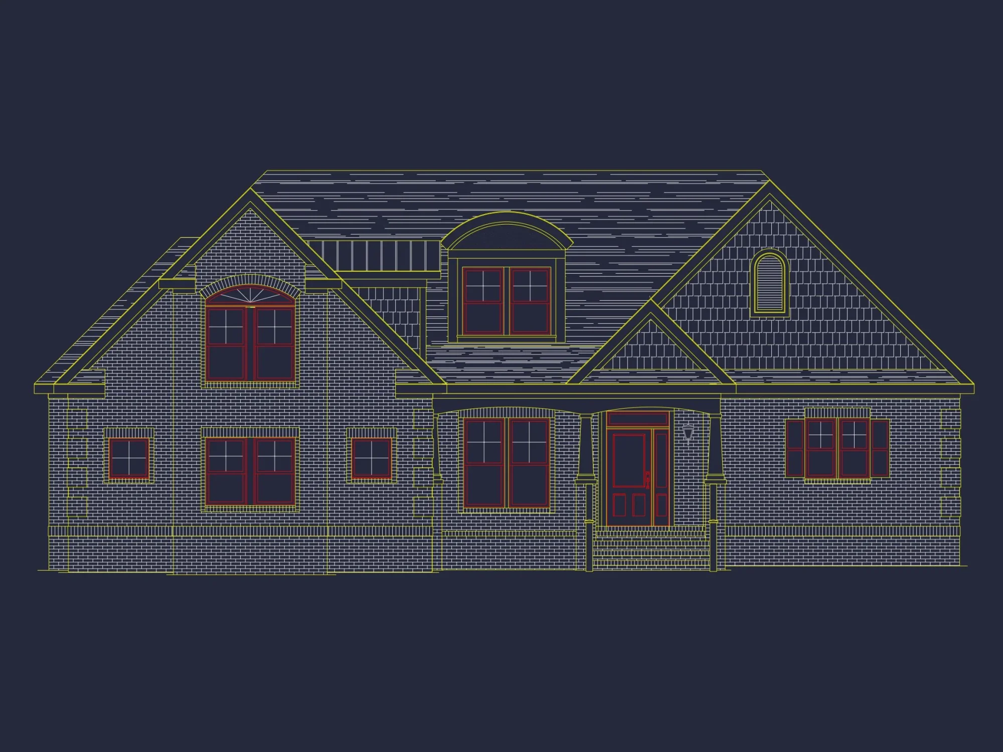 Beautiful 2-Story house Plan with CAD Blueprints and Modern Designs