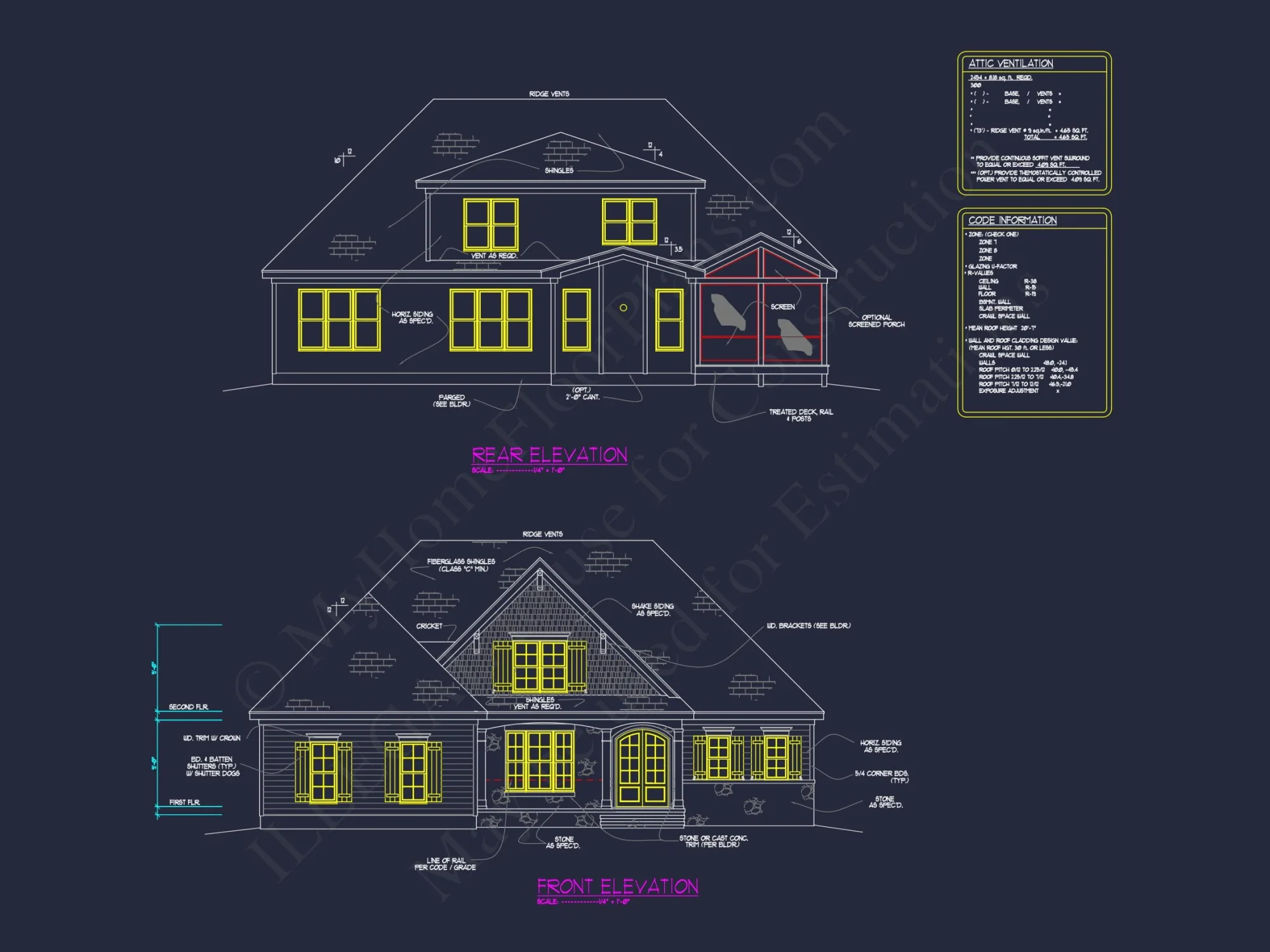 Classic 1.5 Story house Plan with Detailed CAD Floor Designs