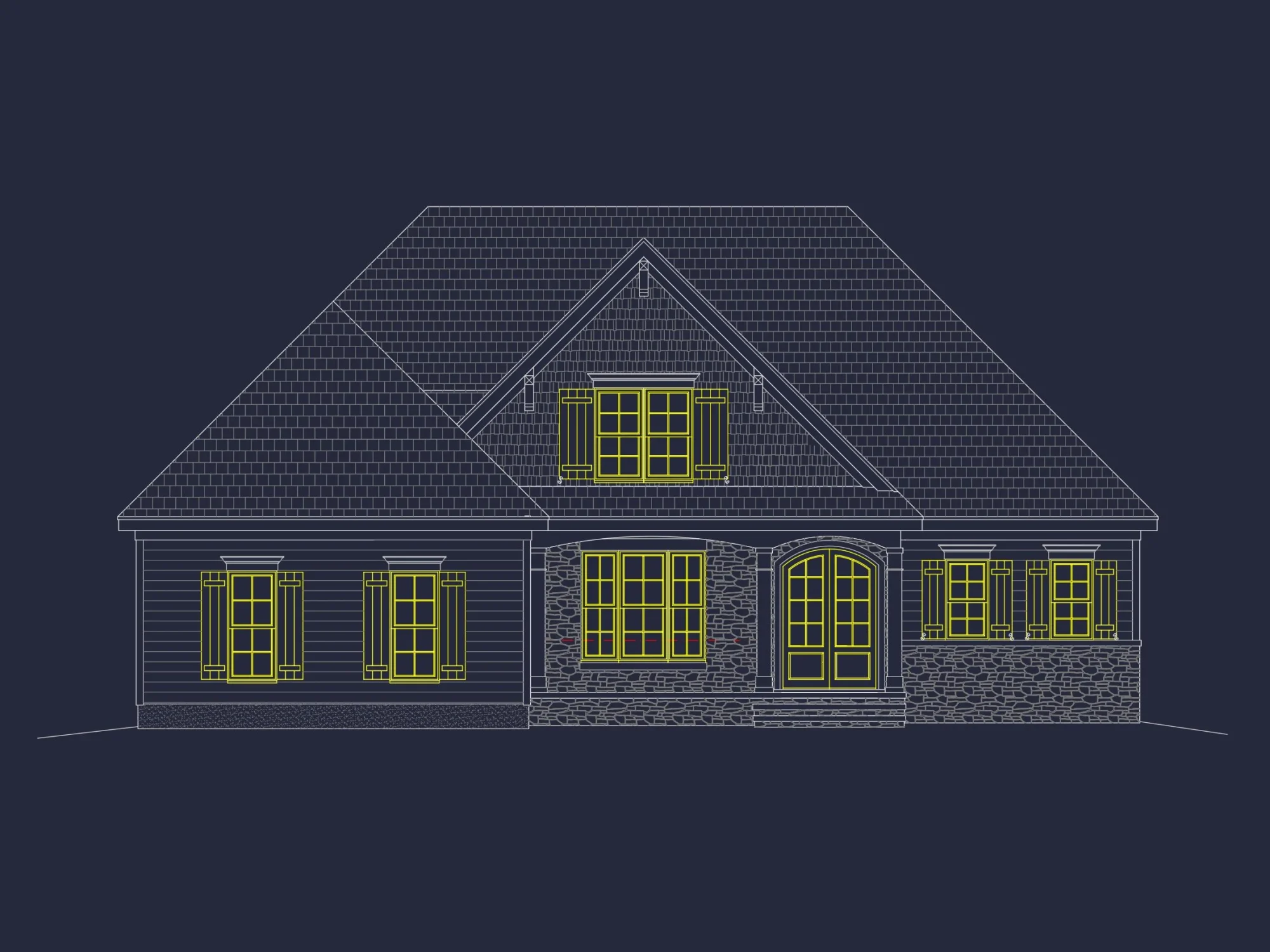 Classic 1.5 Story house Plan with Detailed CAD Floor Designs