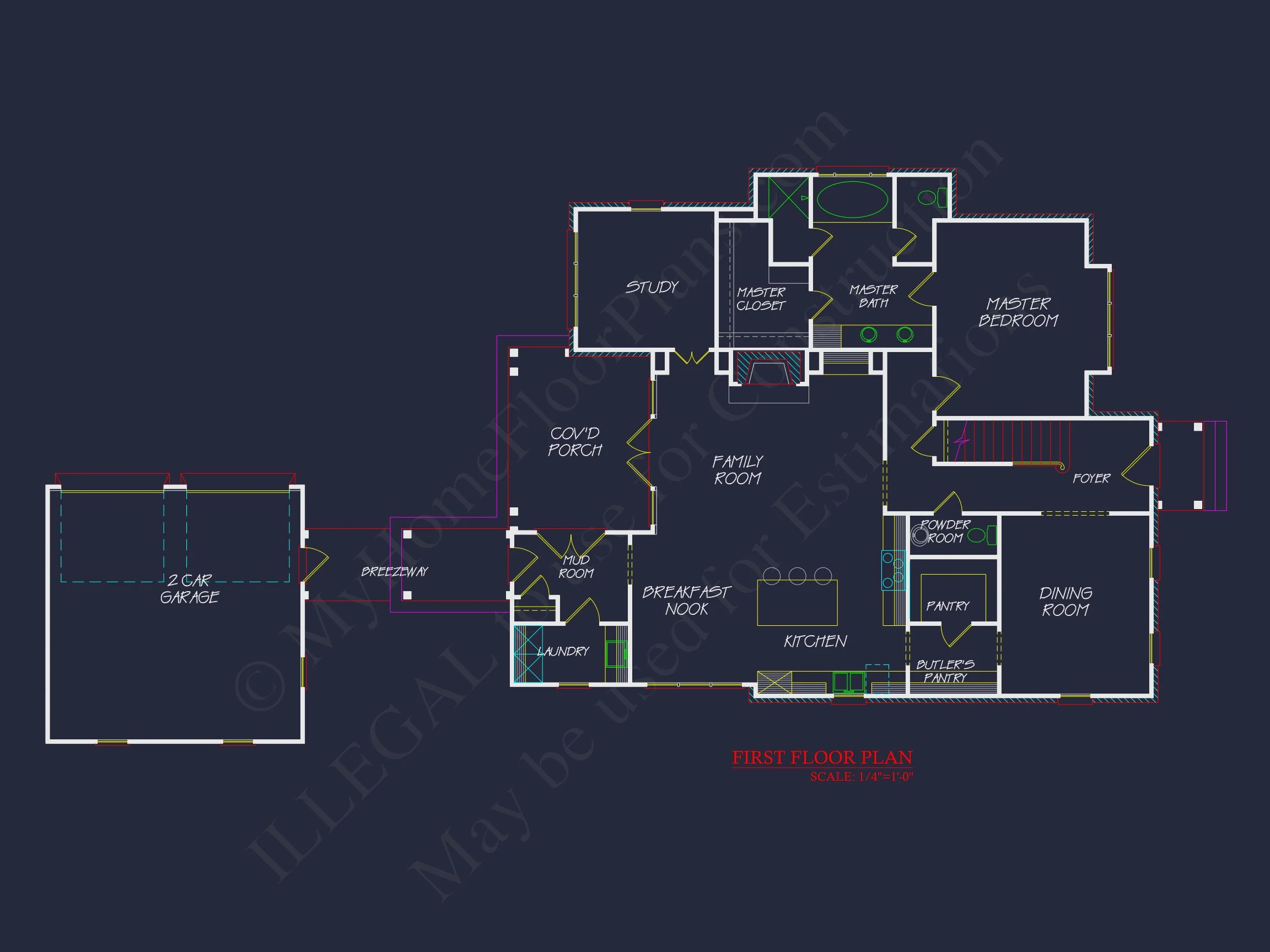 Elegant house Plan with 2-Story Floor Plan, CAD, and Designs
