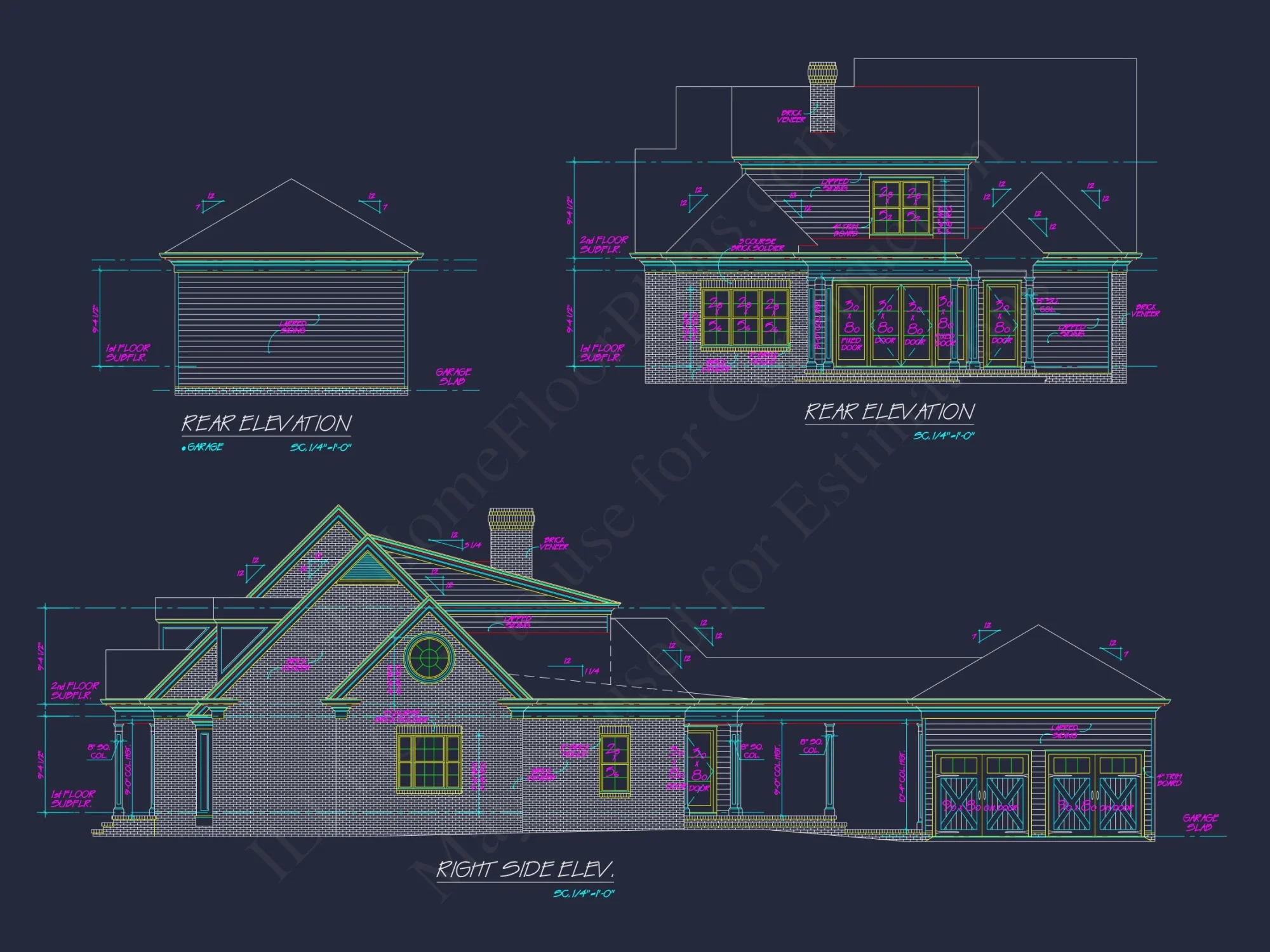 Elegant house Plan with 2-Story Floor Plan, CAD, and Designs