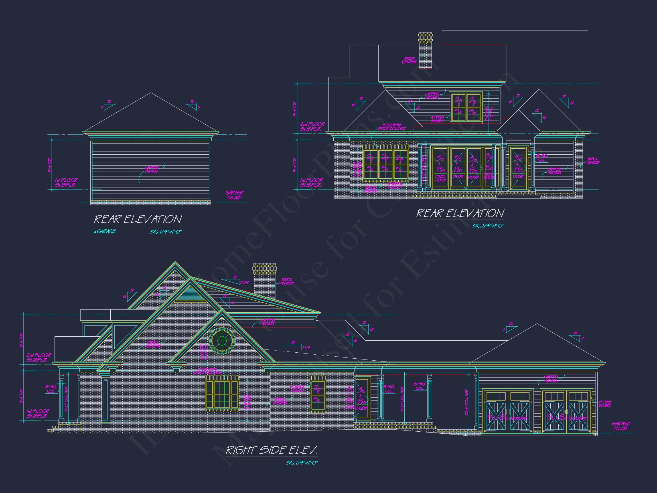 Elegant house Plan with 2-Story Floor Plan, CAD, and Designs