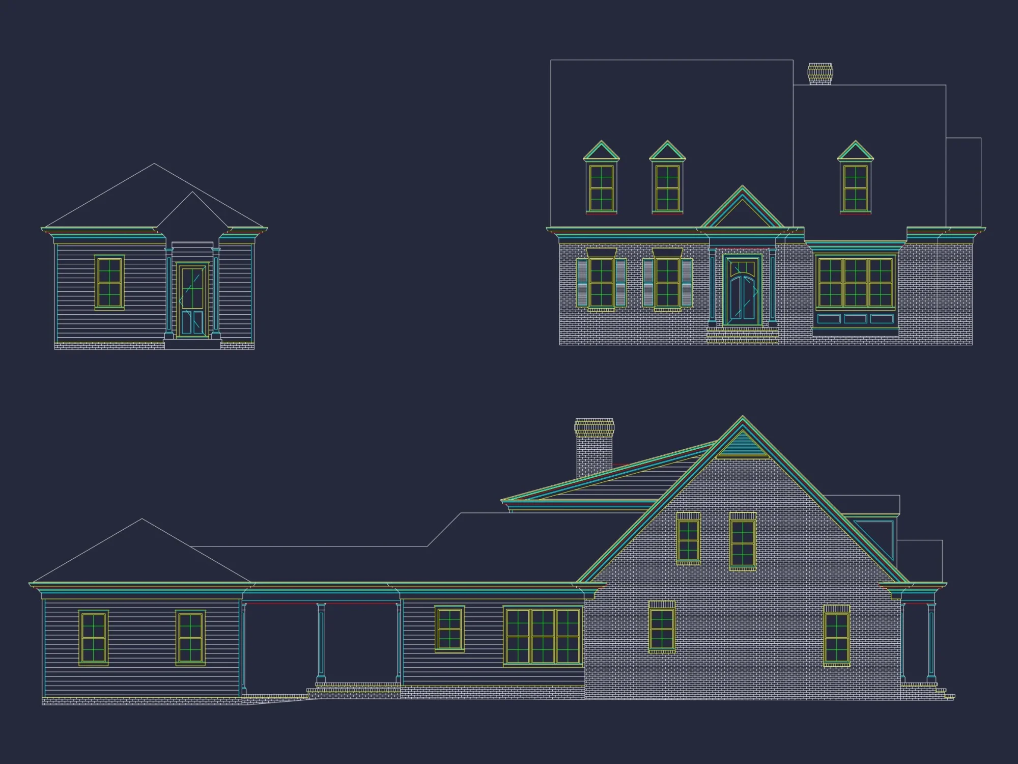 Elegant house Plan with 2-Story Floor Plan, CAD, and Designs