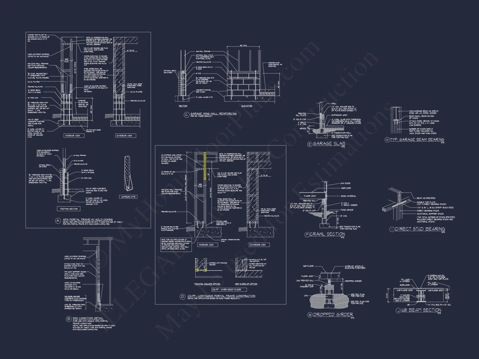 Craftsman house Design with 2-Story Floor Plan and CAD Details
