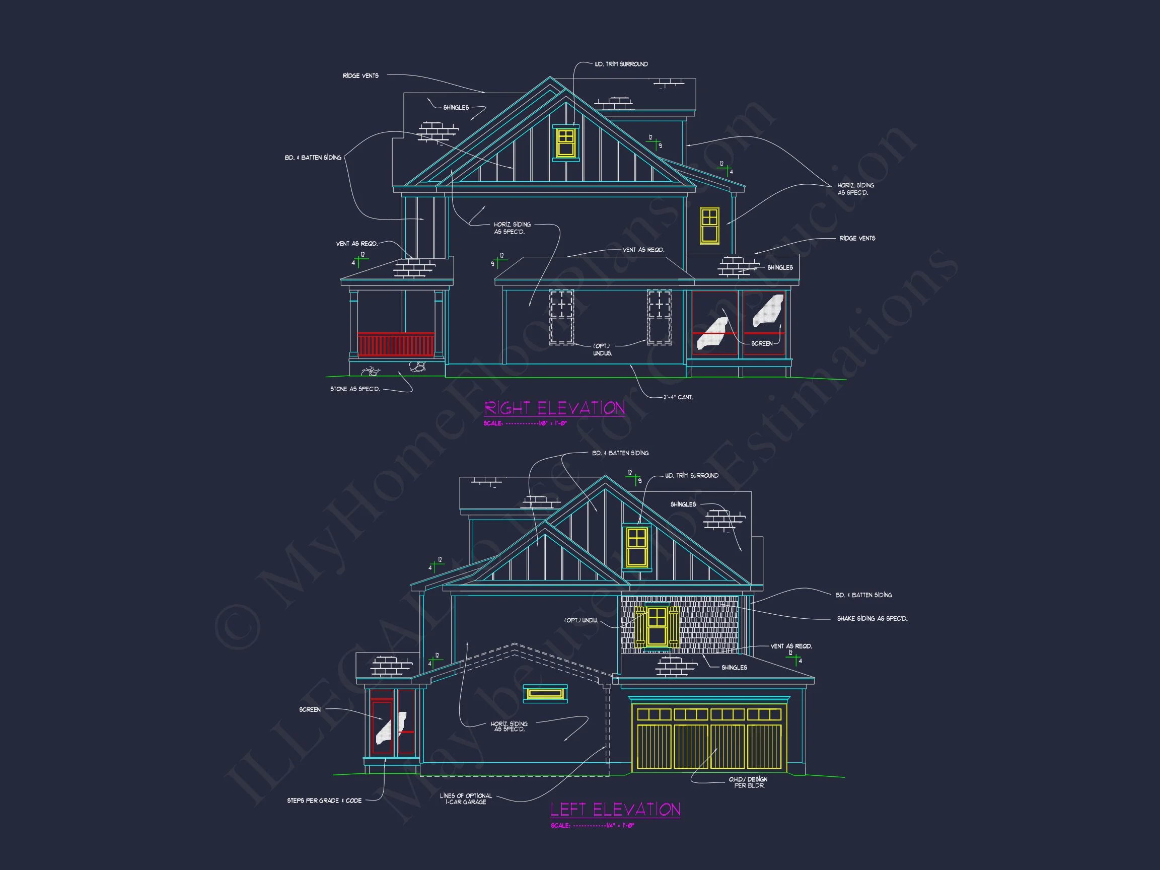 Craftsman house Design with 2-Story Floor Plan and CAD Details