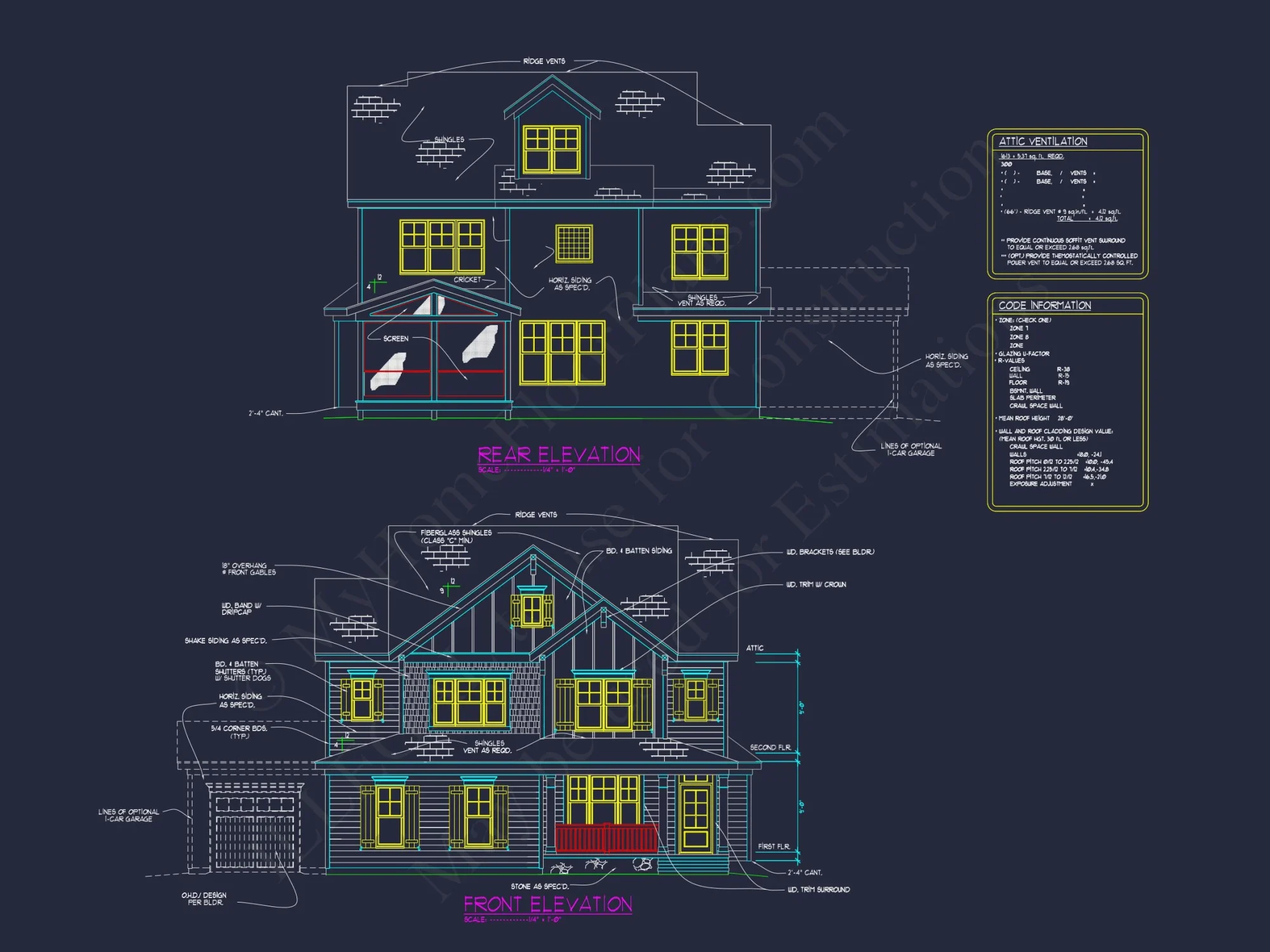 Craftsman house Design with 2-Story Floor Plan and CAD Details