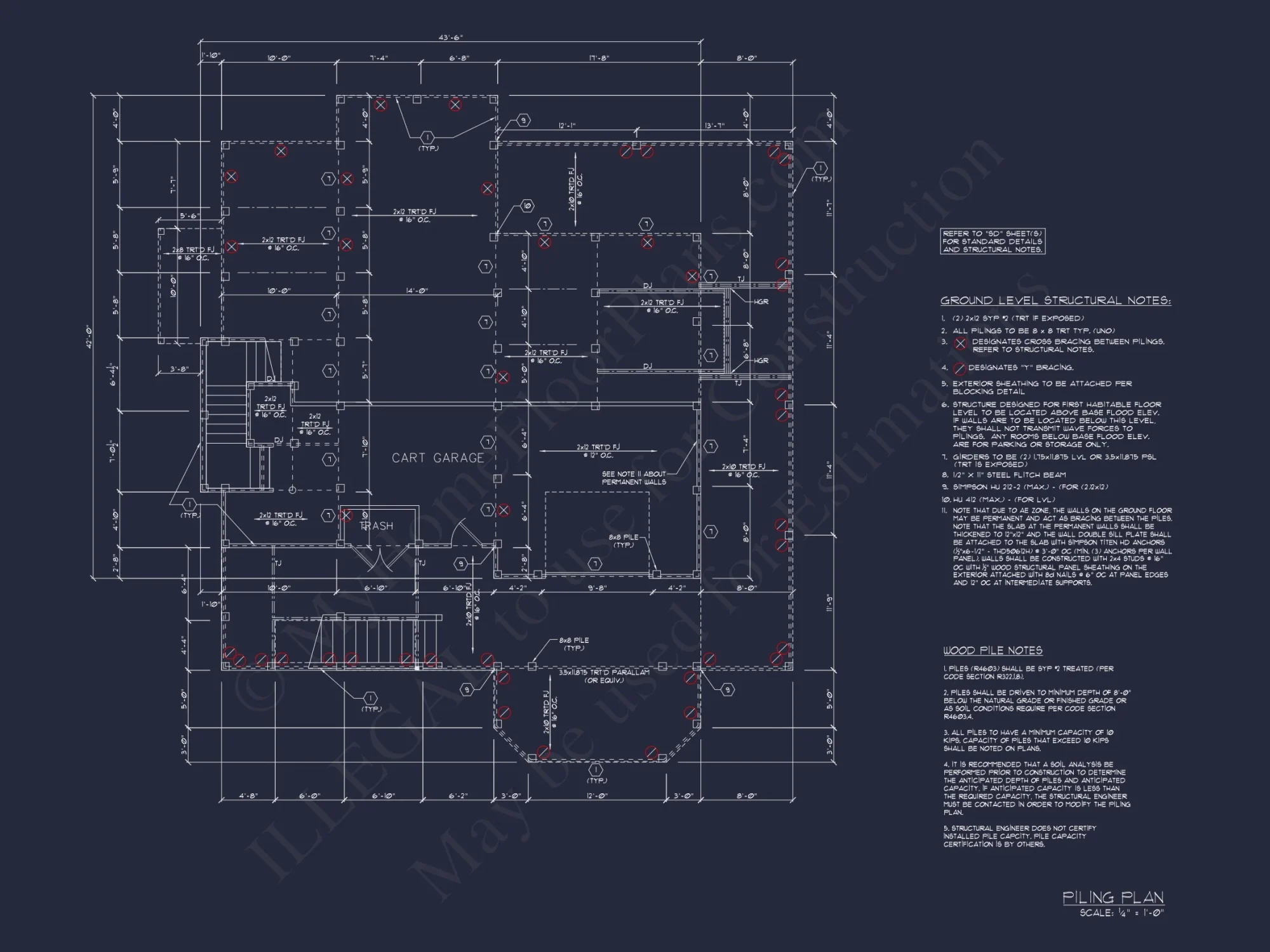 Modern Beach House Floor Plan with CAD Architecture Designs