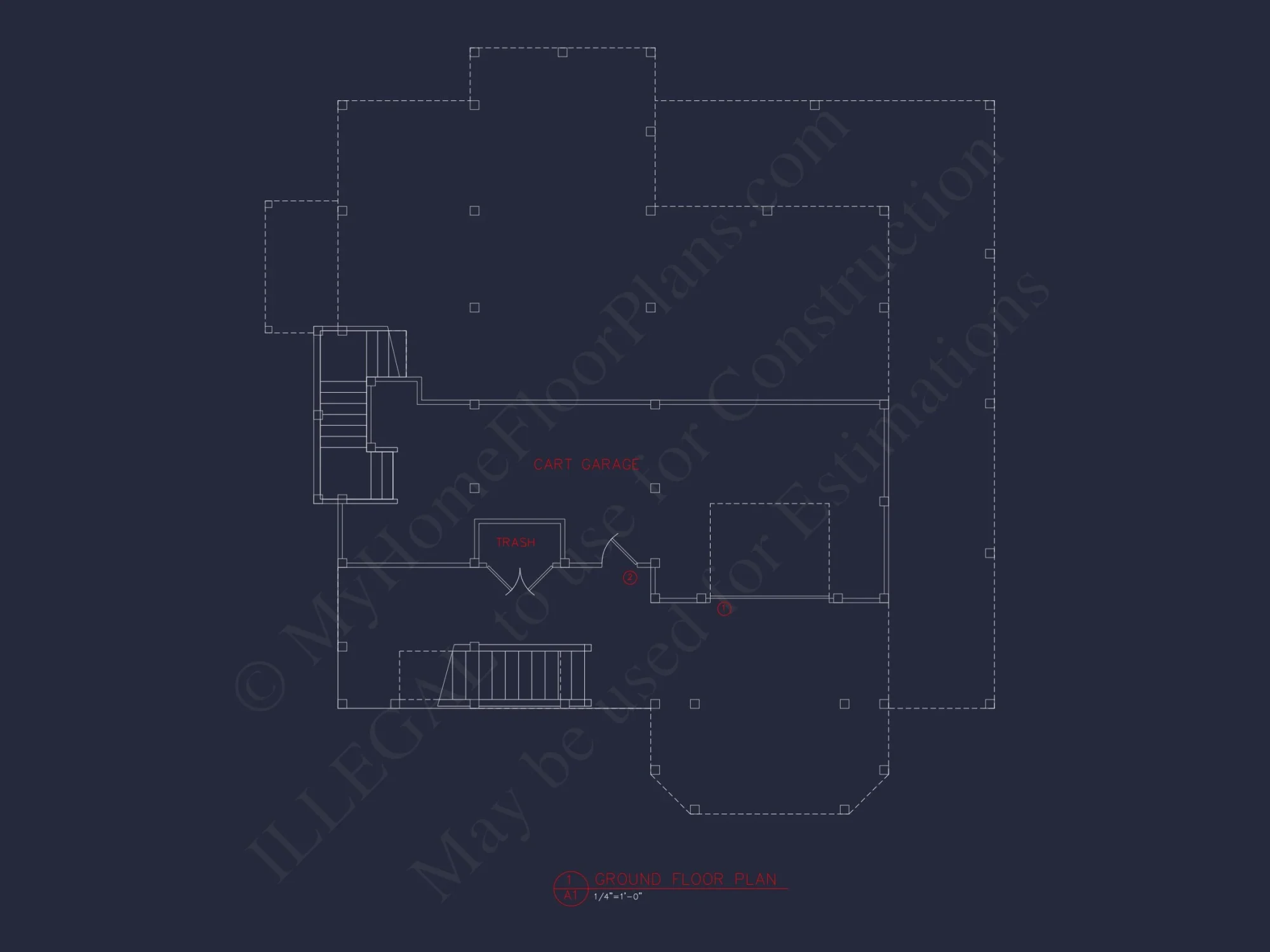 Modern Beach House Floor Plan with CAD Architecture Designs