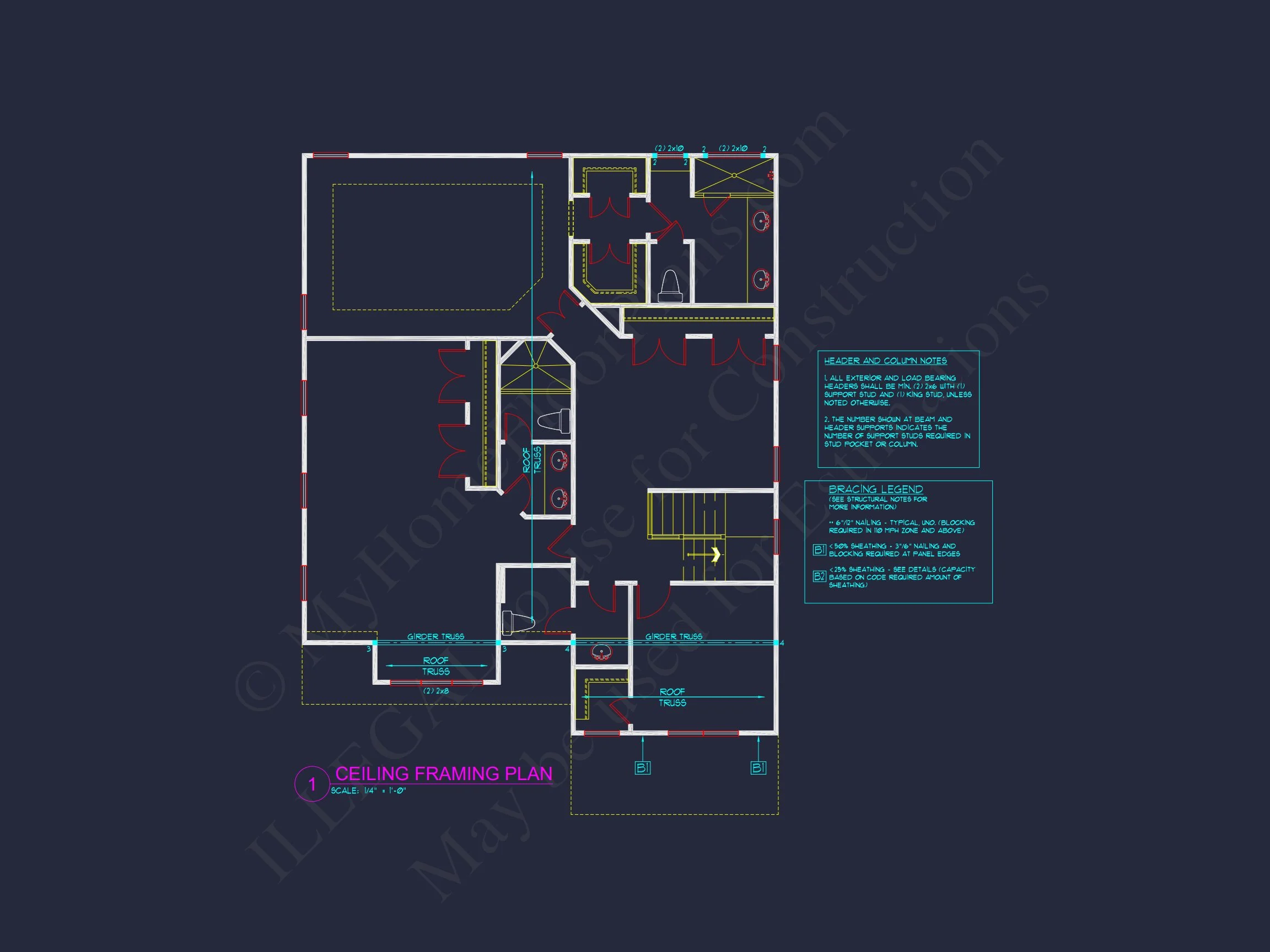 3-Story Craftsman house Plans with Blueprint & CAD Designs