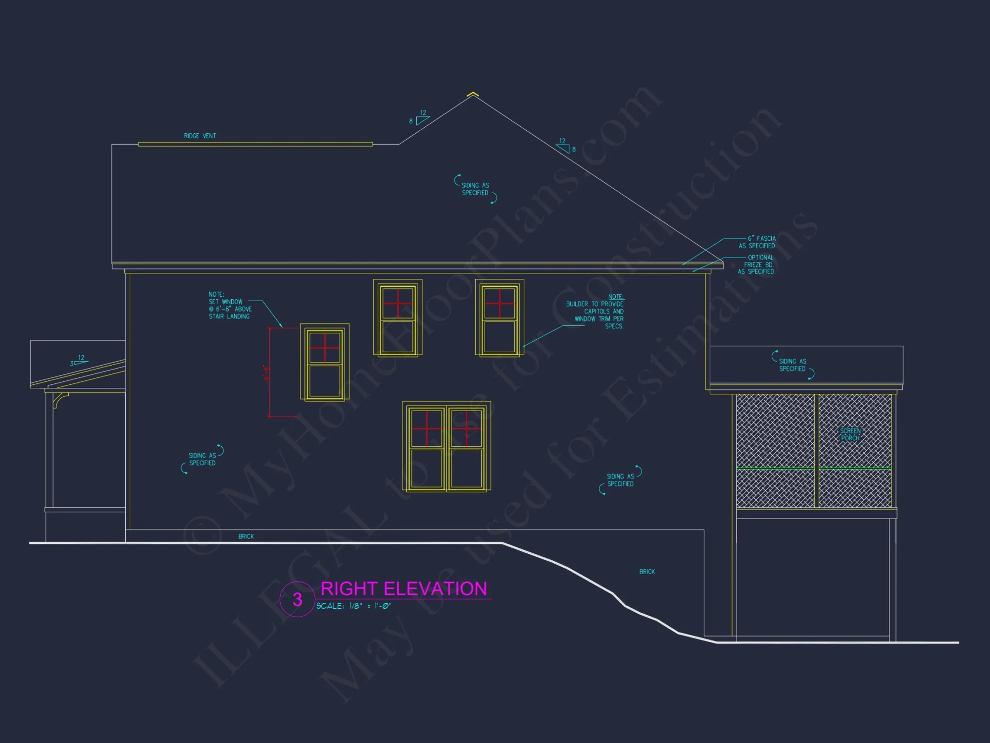 3-Story Craftsman house Plans with Blueprint & CAD Designs